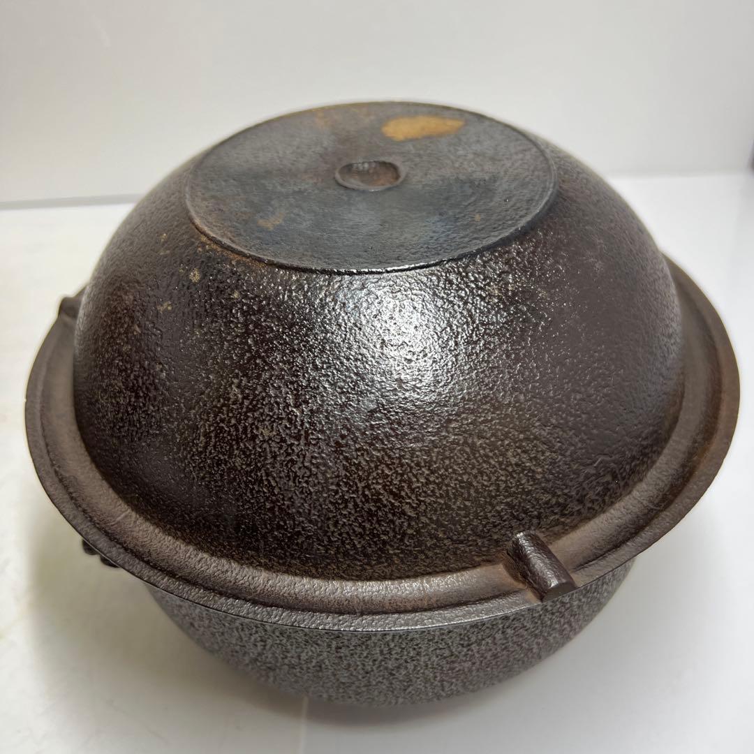 角谷莎村　風炉釜　共箱　7.8㌔　東Y7-1106①タルサ