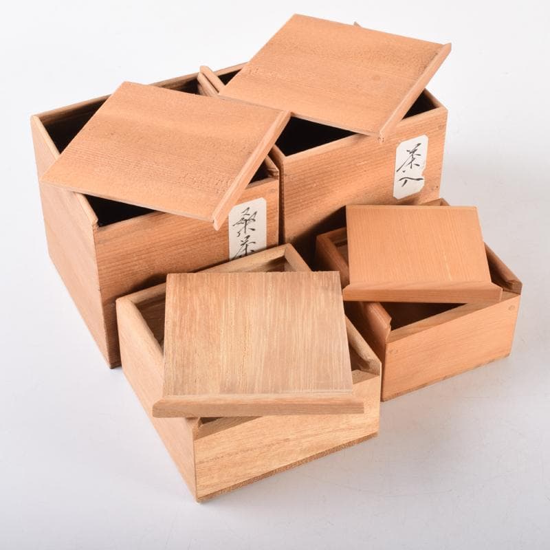 茶道具　桑茶入　棗　香合　4点まとめて　時代箱付　V　7041