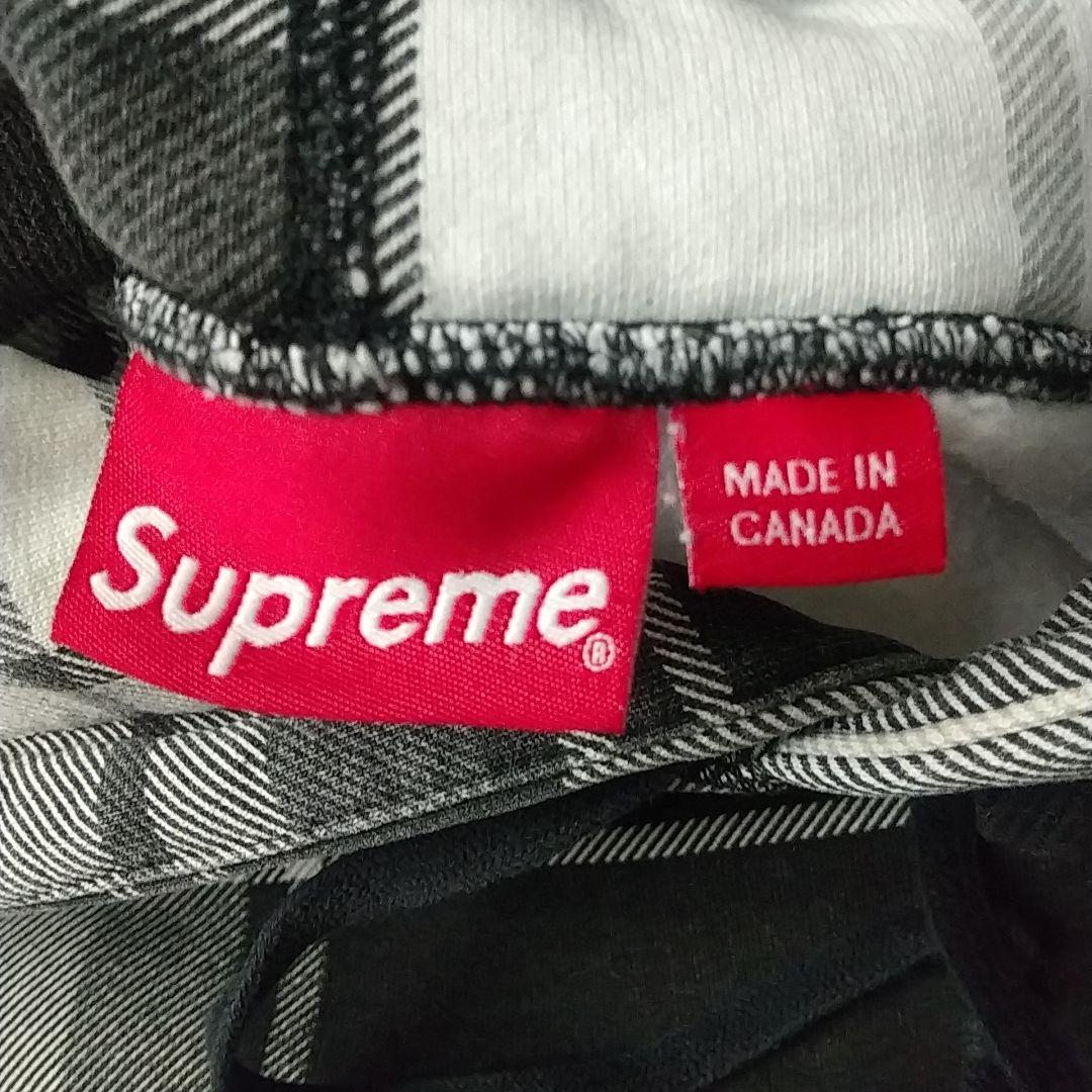 人気デザイン☆シュプリーム 刺繍 アーチロゴ チェック柄 パーカー M