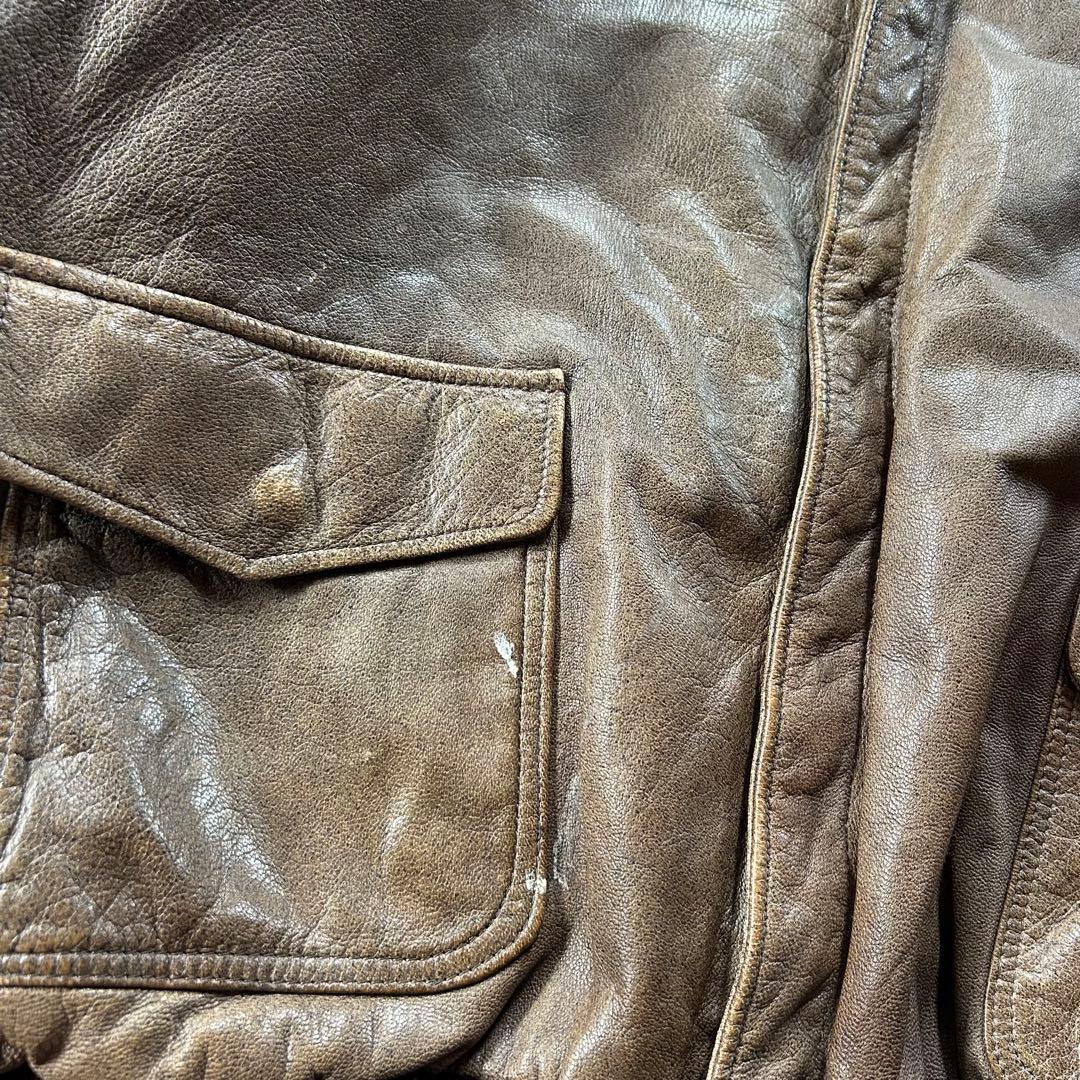 80s エルエルビーン A-2フライトジャケット USA製 ブラウン 46 本革