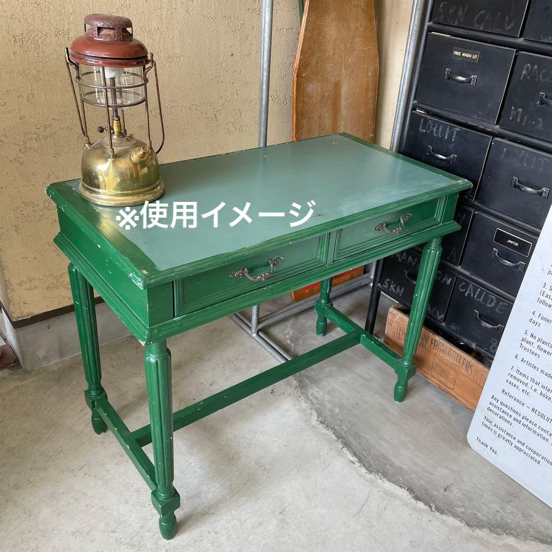 【訳あり】ヴィンテージ デスク 机 レトロ 蚤の市 アンティーク 店舗什器 緑