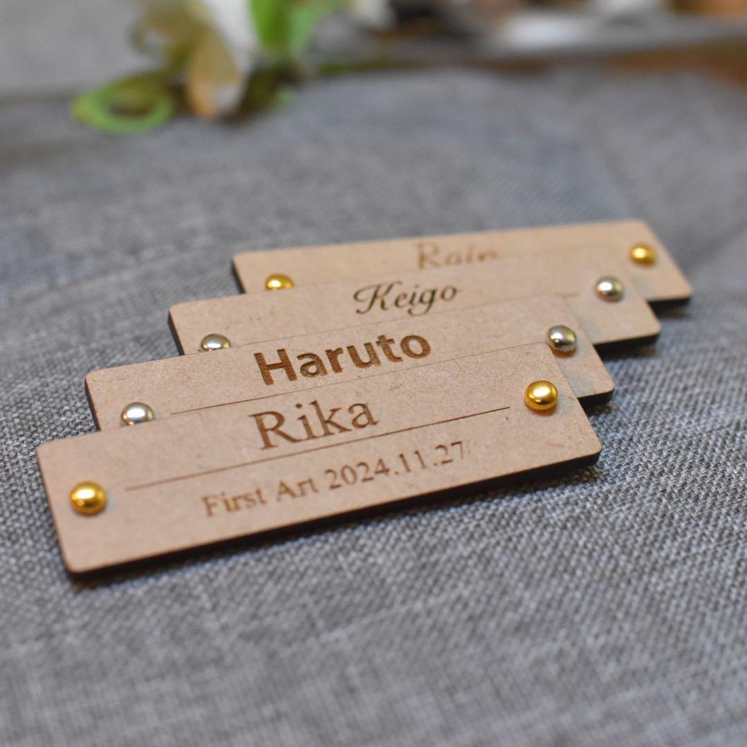 60枚木製First Art ネームプレート　オーダーメイドプレート ネームタグ
