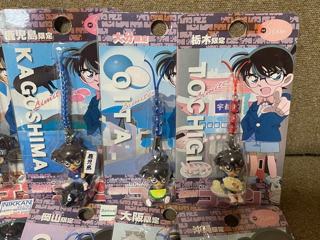【まとめ売り】ご当地　コナン　根付けストラップ　ラバーマスコット