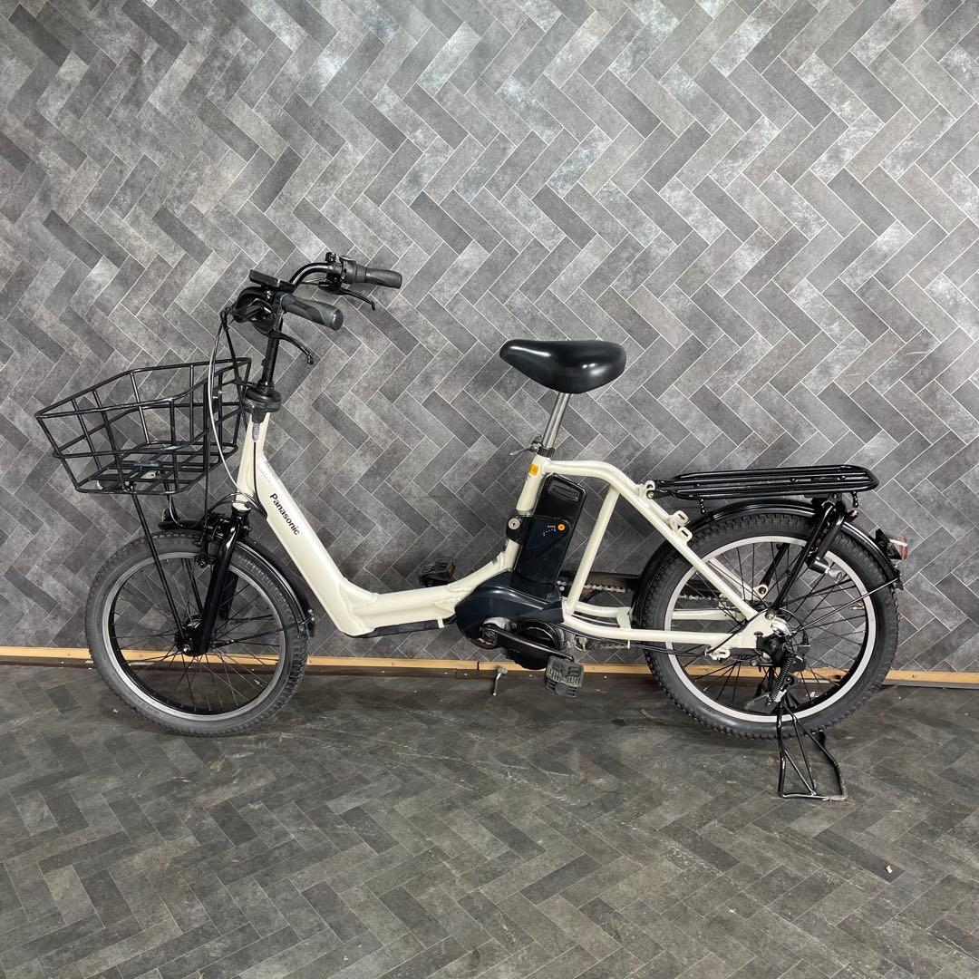 アイボリー 電動アシスト自転車 前バスケット付き