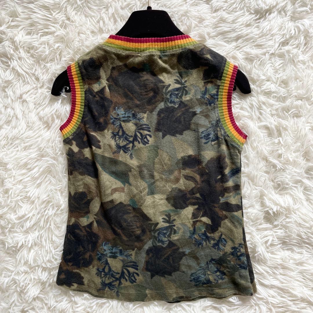 美品　ガリアーノ期　クリスチャンディオール　タンクトップ　カモフラ柄　S相当