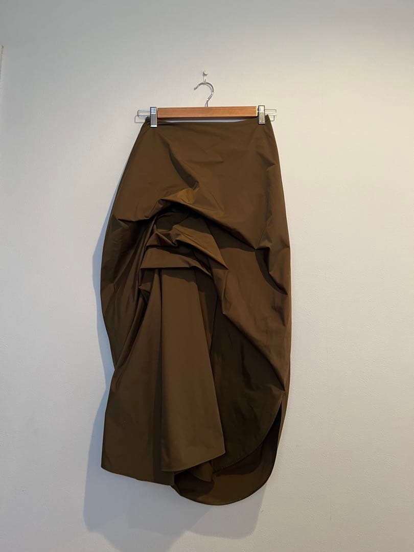 ENFOLD ストレッチタフタサイドタックスカート 36 カーキ