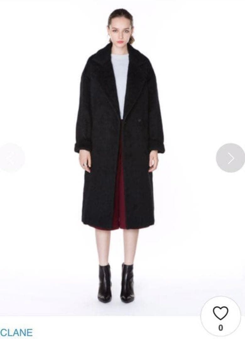 クラネ シャギーロングコート CLANE 黒 36 定価52920円