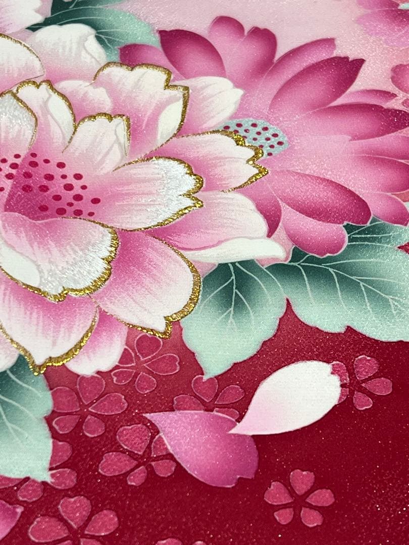 振り袖　フルセット　長襦袢付　赤　成人式　刺繍入り　銀通し　670