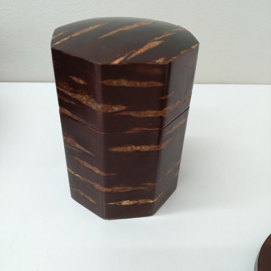 若《RJXSX》樺細工　角館　茶びつ　茶筒　茶器セット　茶こし