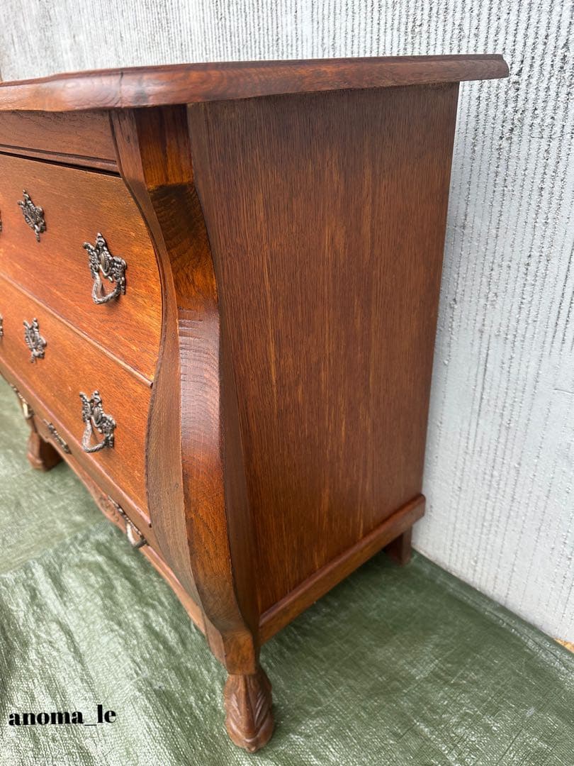 5007【チェスト】コモードチェスト　オーク　ボール＆クロウ　アンティーク