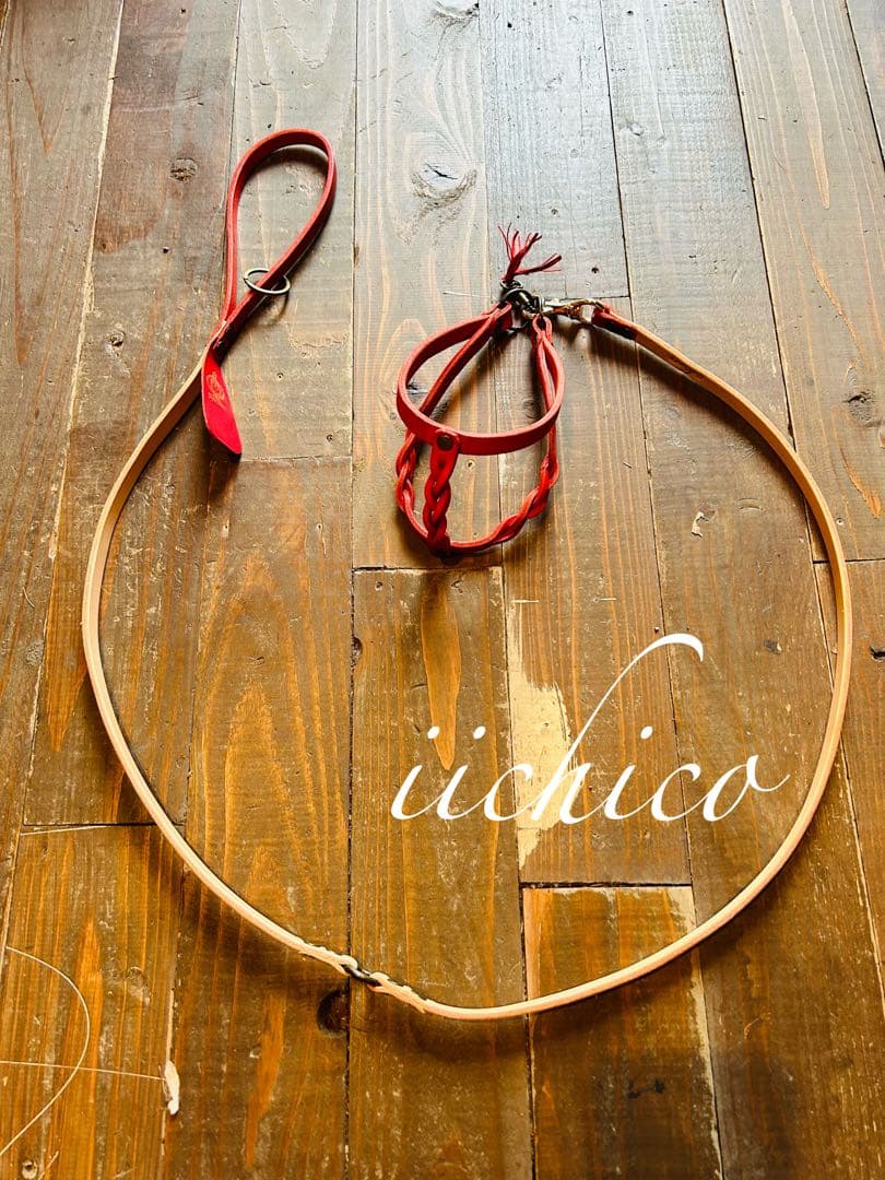 リード＆ハーネス2点セット‼️ RED＆ヌメ