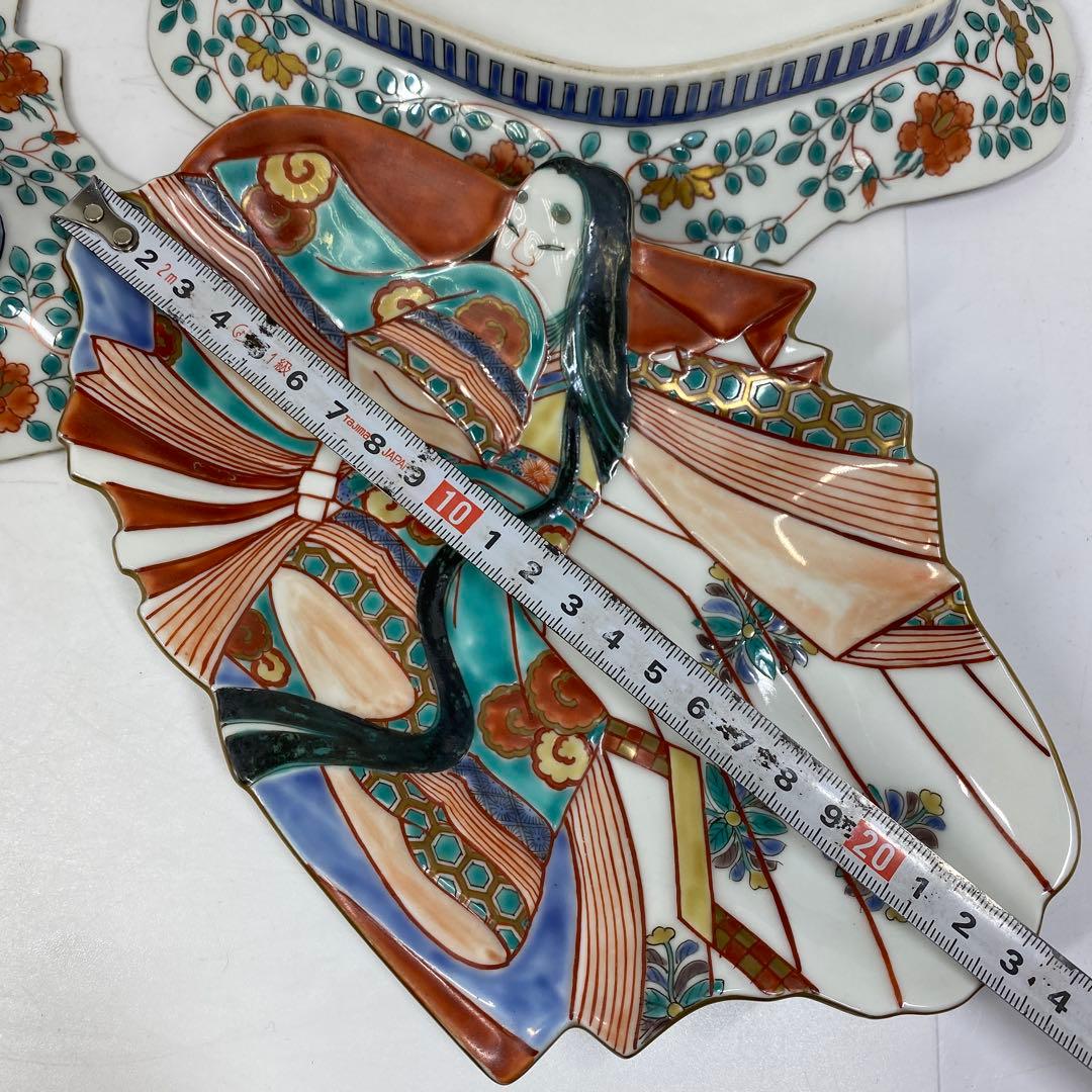 専用古伊万里　上手錦手姫皿五仕立箱付　約23.5㎝　東Y7-0214☆2Fトコカ