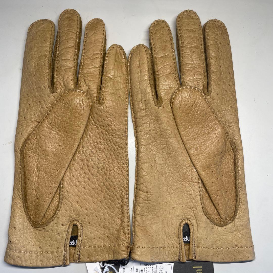 未使用　ペッカリー　１枚革　ドイツ製　サイズ9 ベージュ色 ライニング無