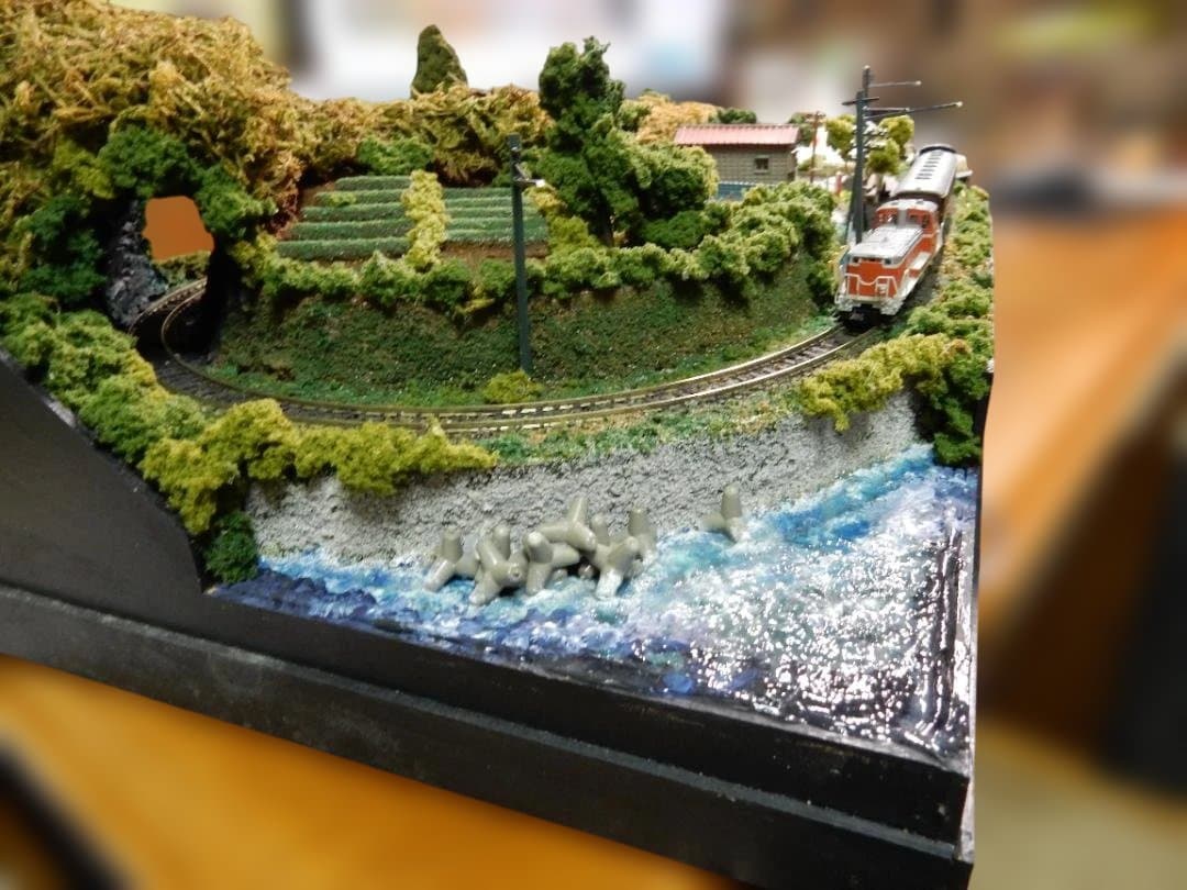 Nゲージジオラマ　海岸の田舎町風景