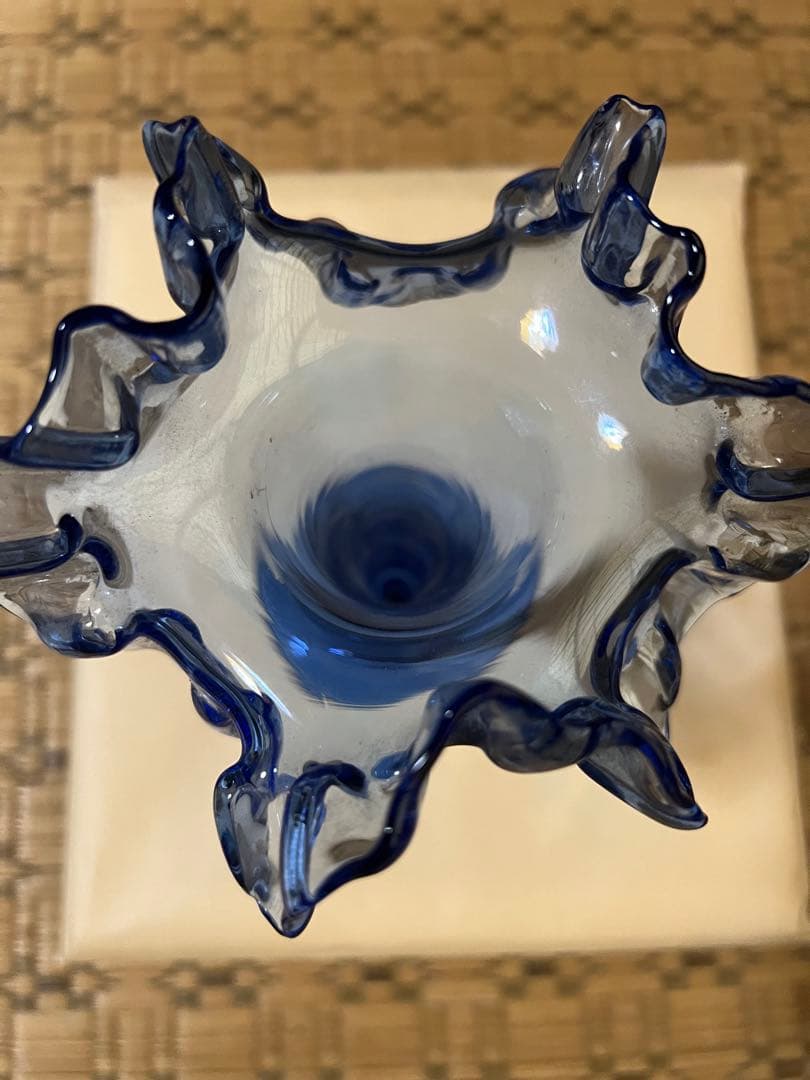 【O-762】琉球ガラス アサガオ 朝顔 花瓶