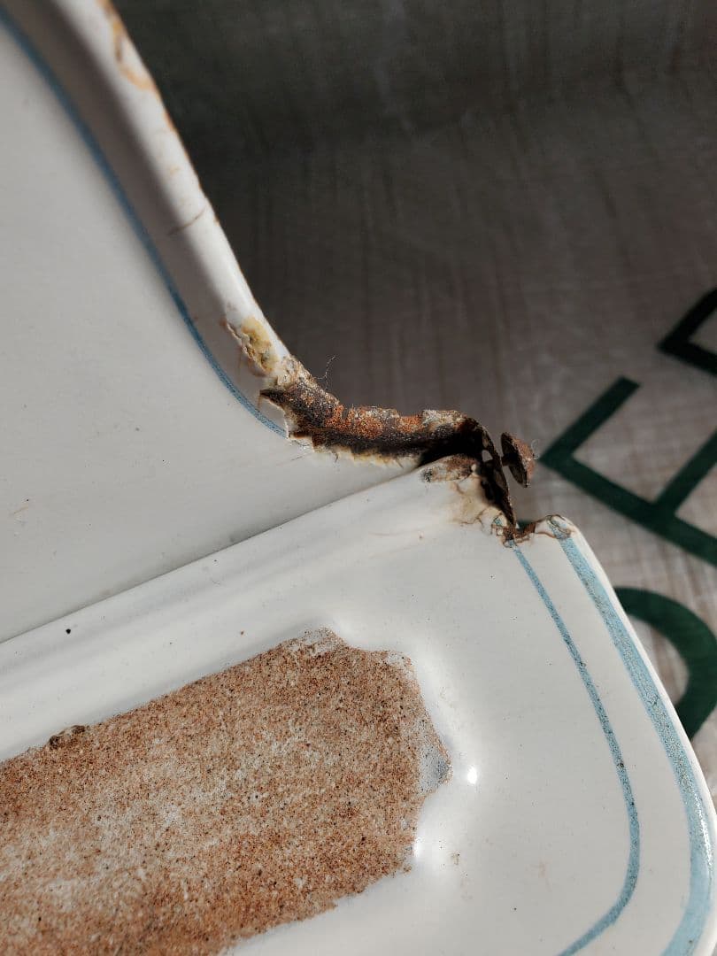 フランス　アンティーク　ホーロー　マッチ入れ　BB社　ローズガーランド