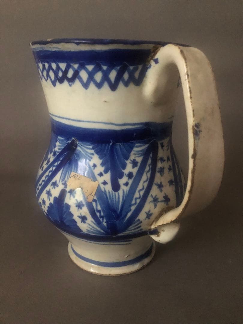 スペイン陶器　18世紀頃　アンティーク　水差し　壺　花瓶　骨董