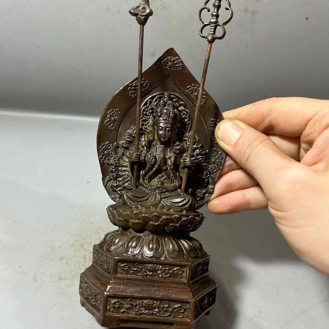 仏教美術 千手観音 銅製 仏像 彫刻 置物 開運 風水