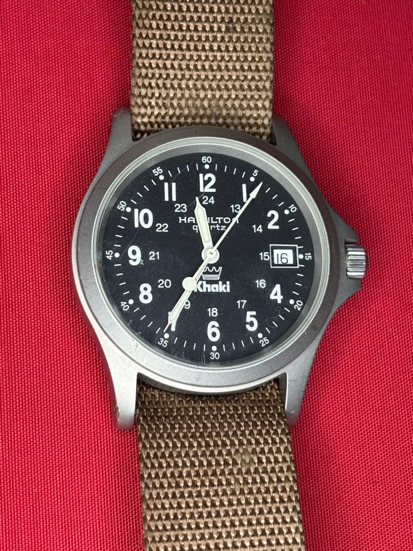 【電池交換済み・動作品】Hamilton Khaki クォーツ腕時計