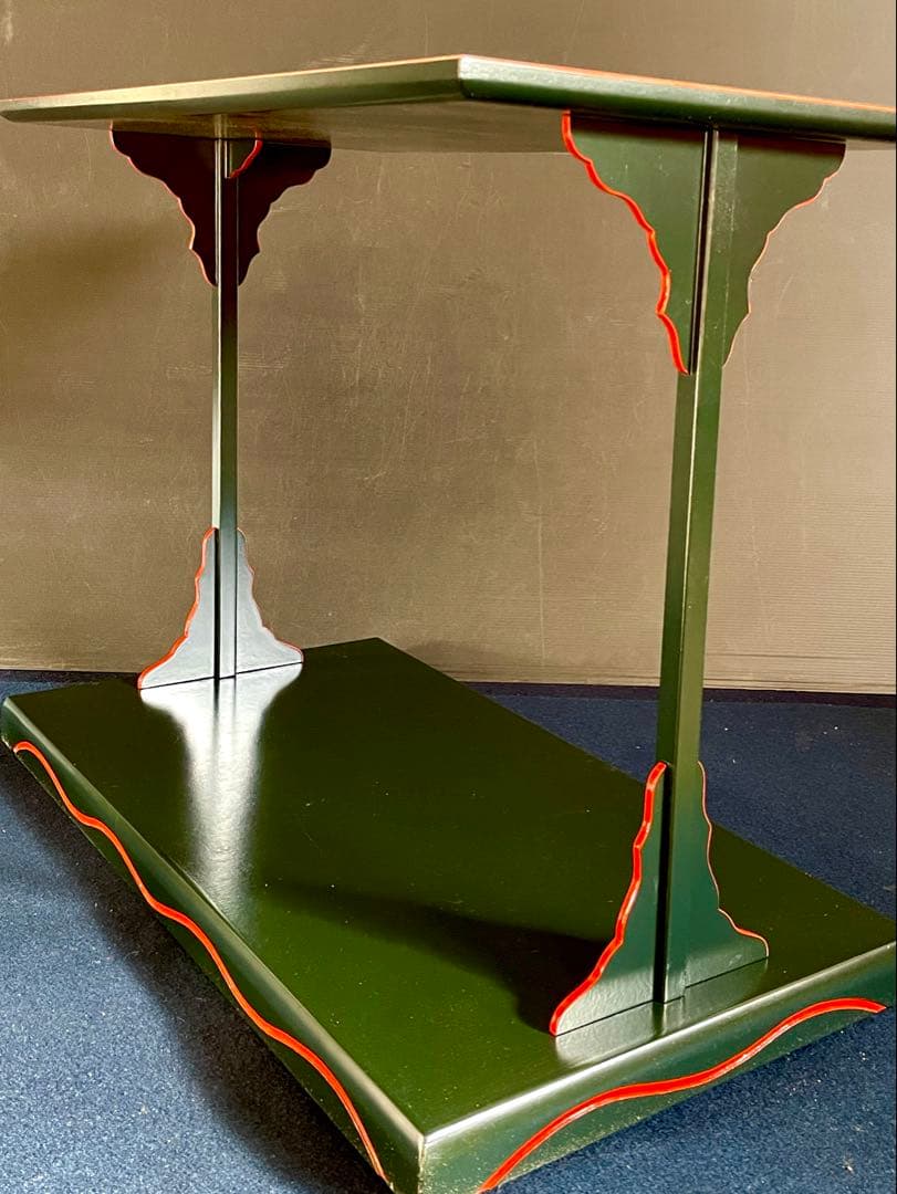 特価❣️【美品】「祖」 宗旦好 青漆爪紅 及台子 幸斎 共箱 （123F⑤）