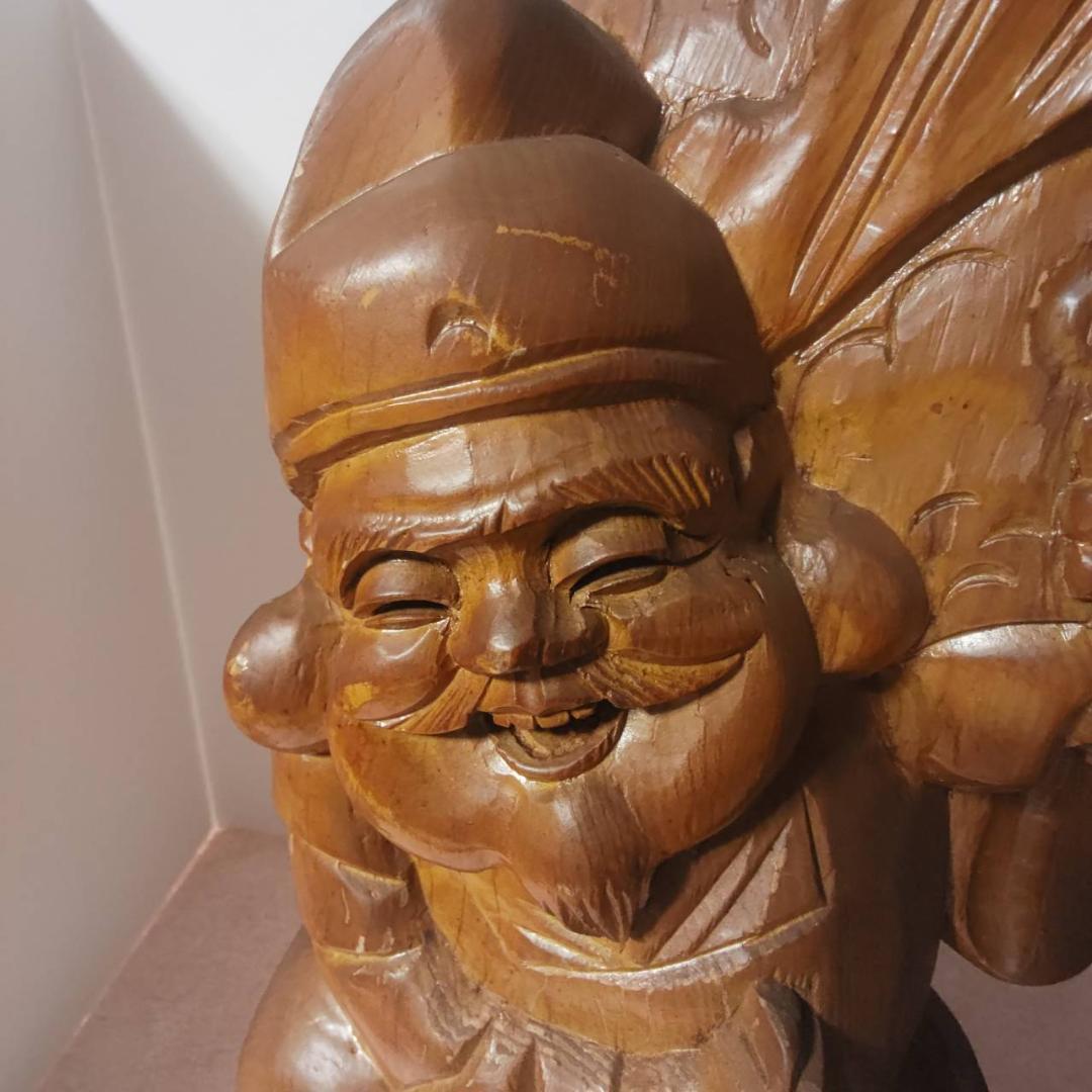 大黒様 恵比寿様 木彫り置物 2個セット 七福神 縁起物