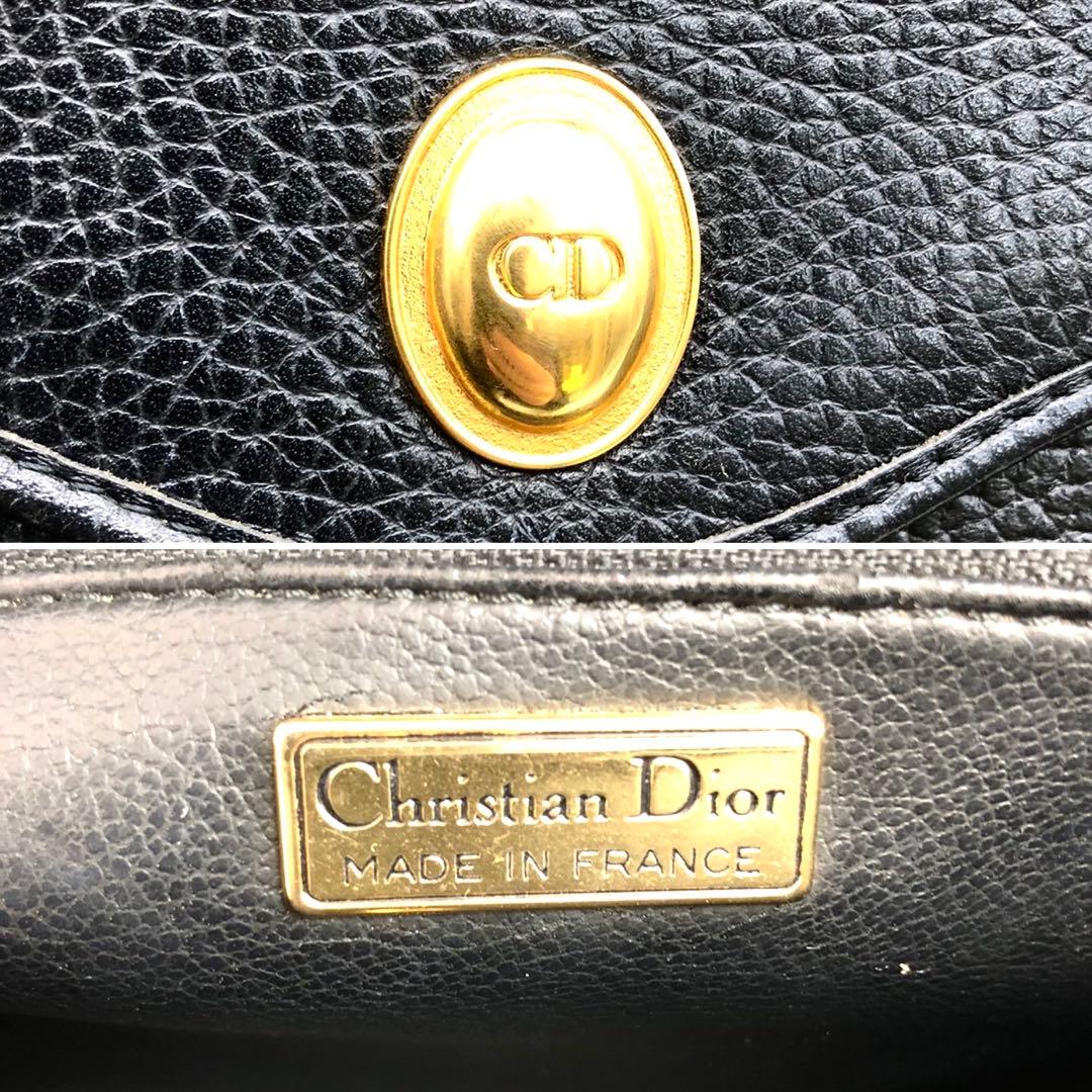 ✨美品✨ディオール ハンドバッグ 2way オーバル ロゴ ゴールド金具 レザー