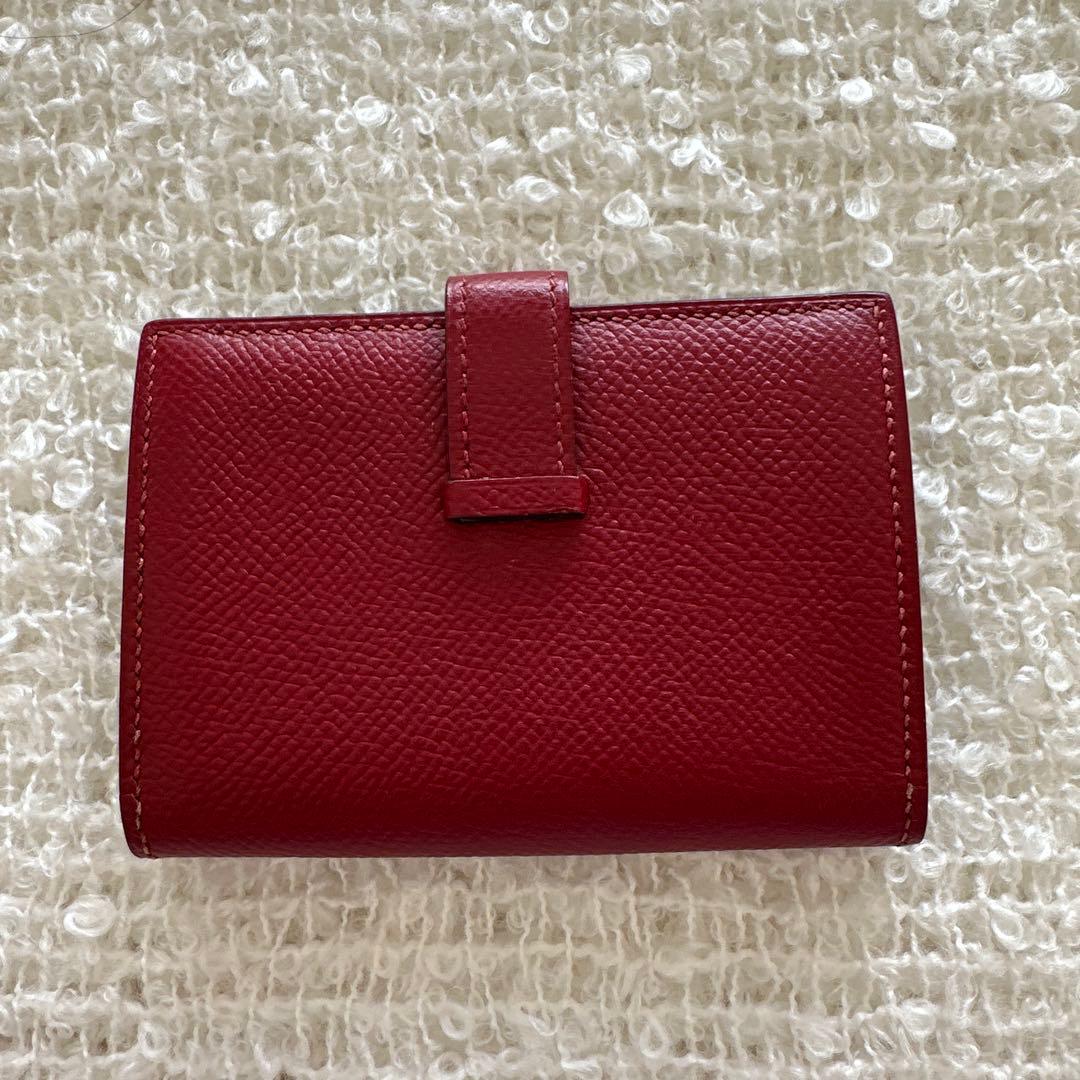 バーガンディ レザー カードケース