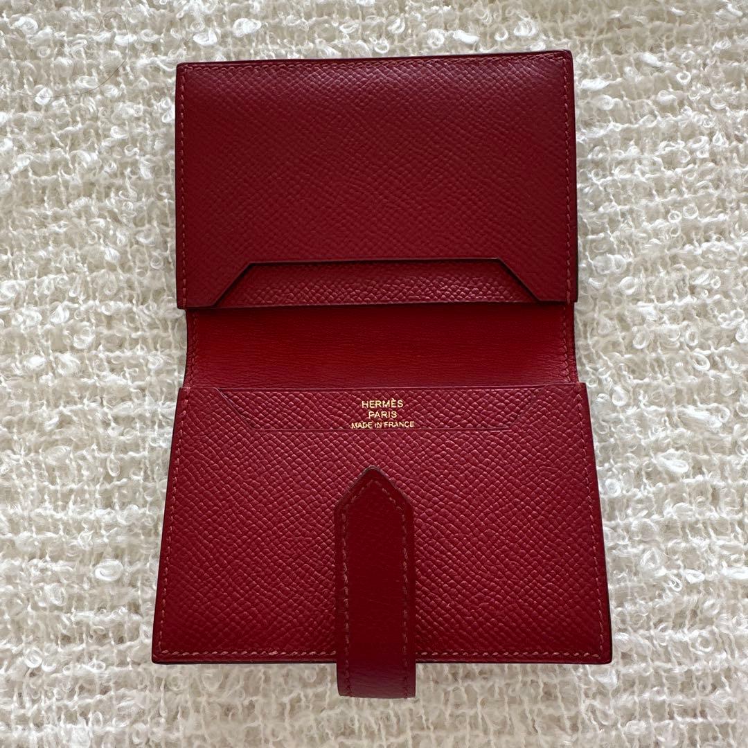 バーガンディ レザー カードケース