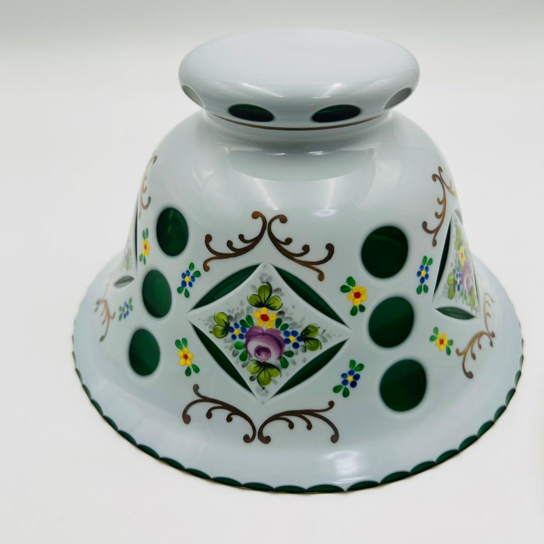 【ボヘミアンガラス　ボウル　キャンディーポット　チェコ】bohemian