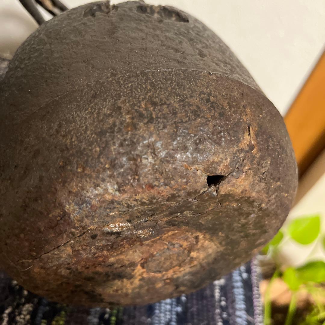 龍文堂　造　岩場　蟹紋　鉄瓶　ジャンク