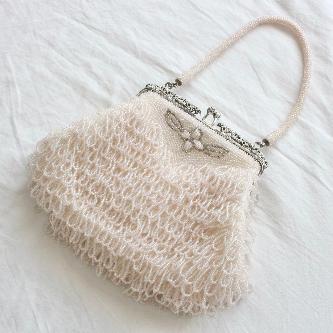 七五三 7歳 女の子 子供 アンティーク 着物 帯 ビーズバッグ セット