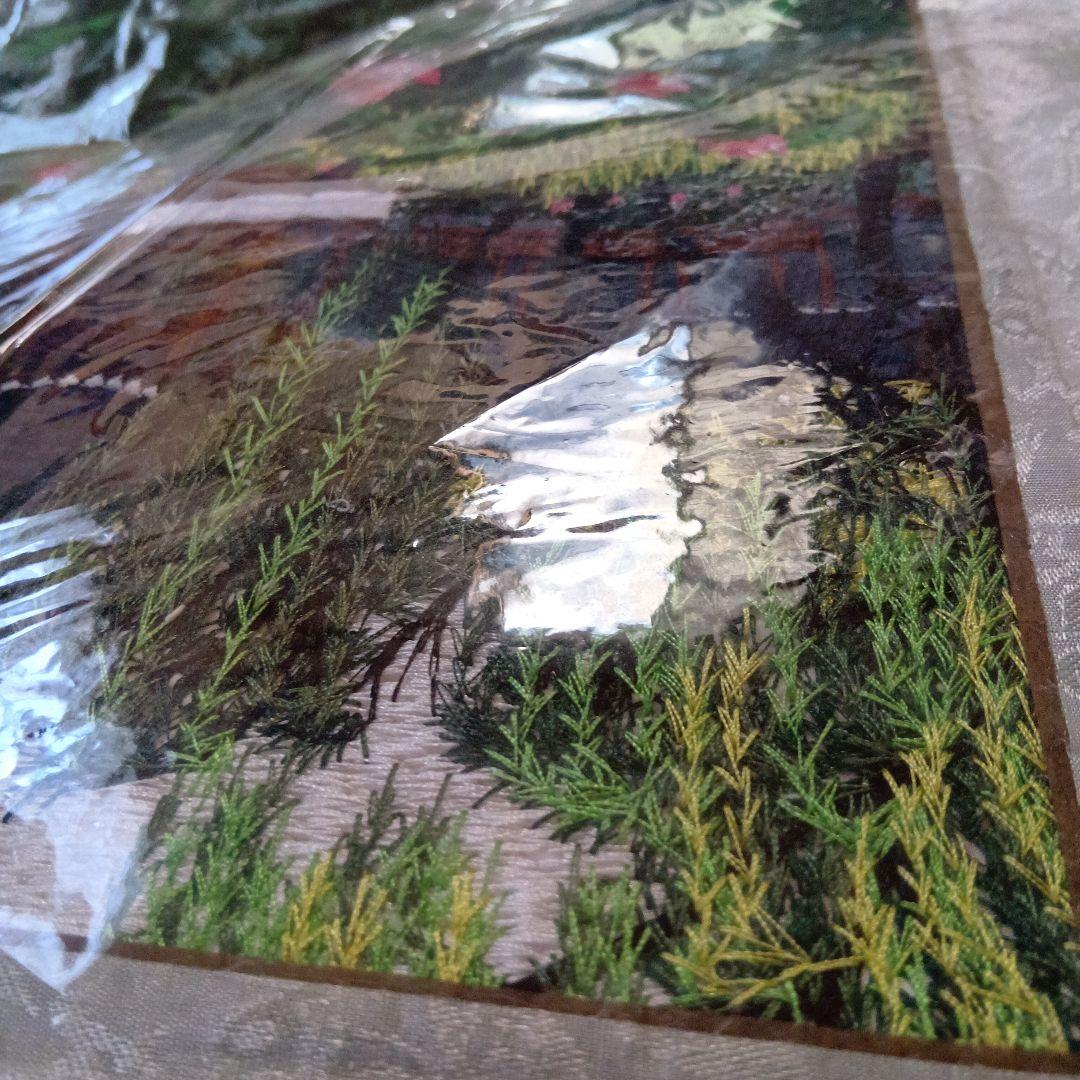 新品未使用品　刺繍絵　蓮の花　全部刺しゅう　絵画コレクション　中国　アンティーク