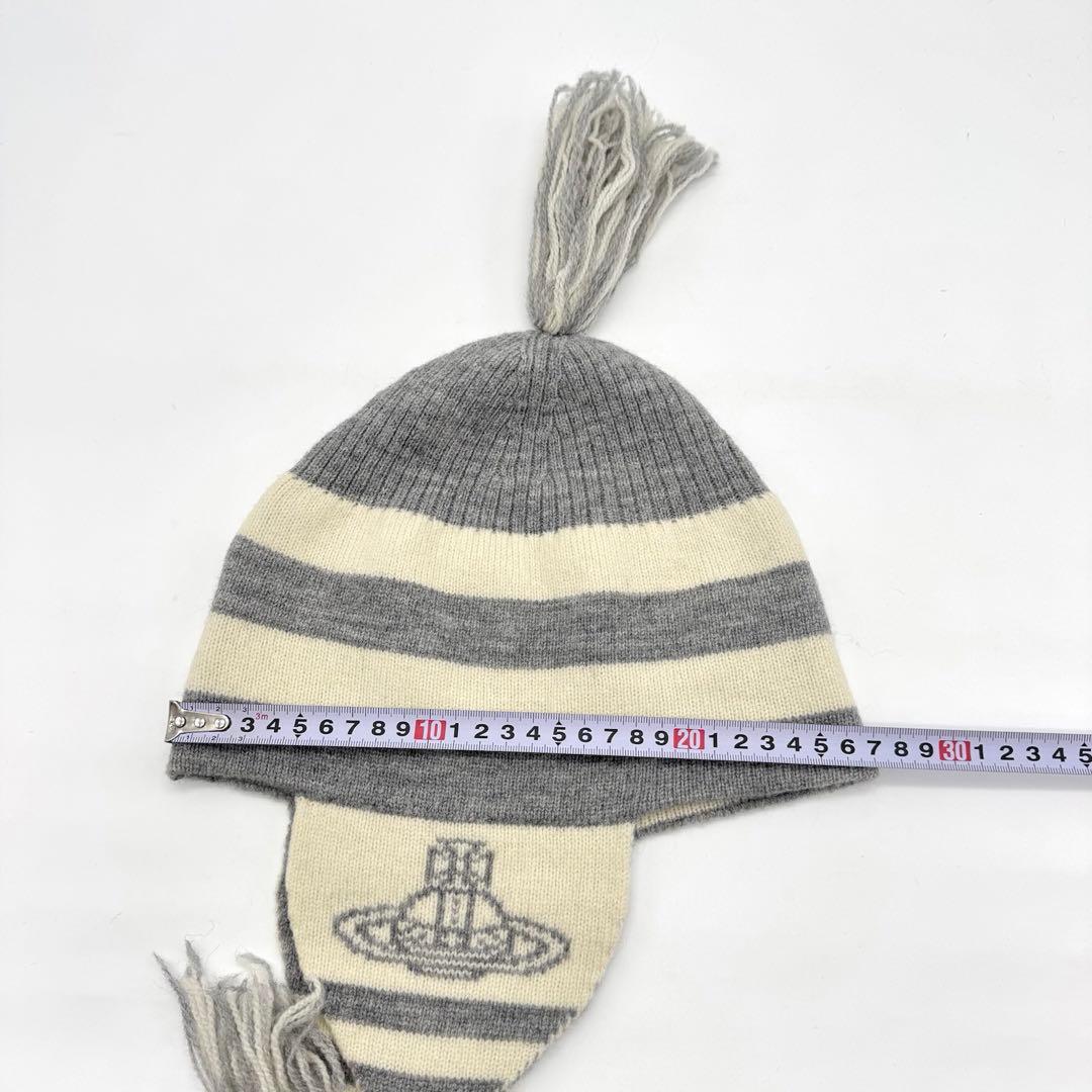 極美品 ヴィヴィアンウエストウッド ストライプ ニット帽 耳あて付き 正規品