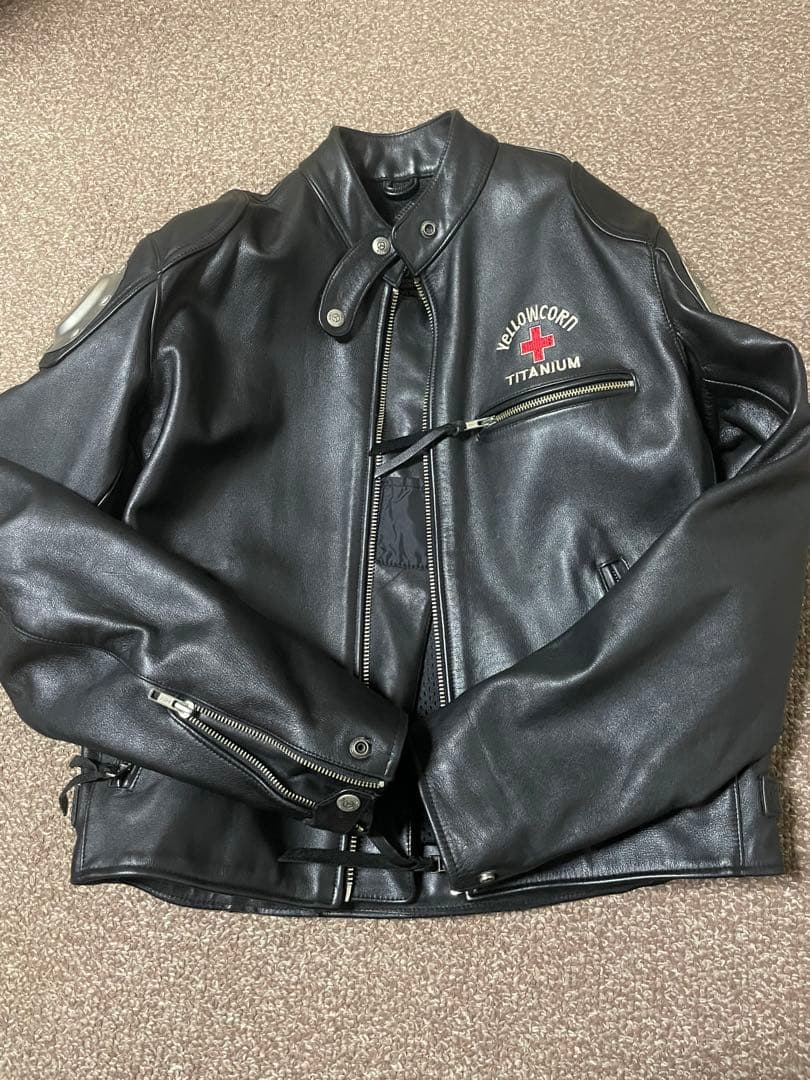 美品YELLOWCORN ブラックレザー シングルライダースジャケット セット