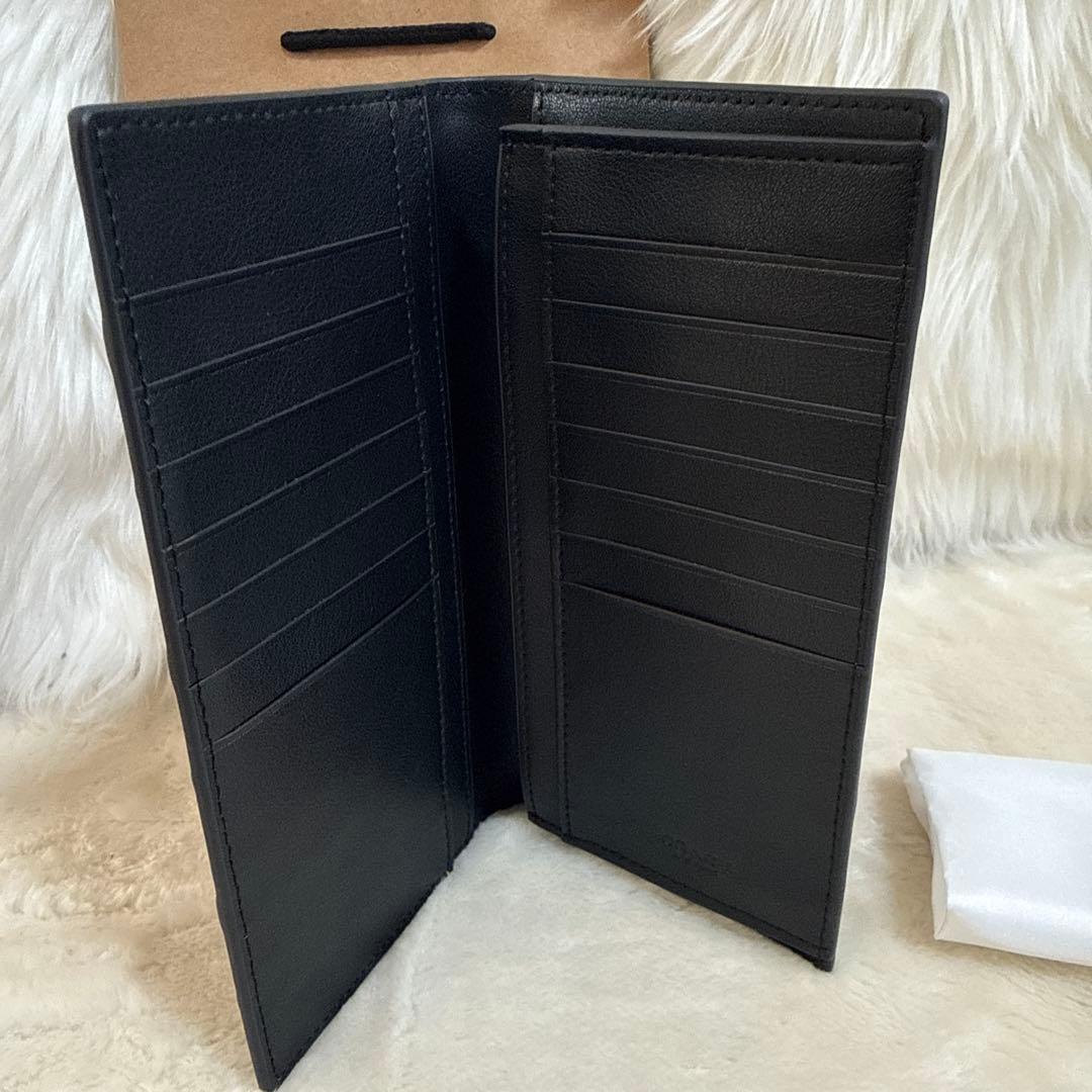 COACH ブラックレザー メンズ財布アウトレット