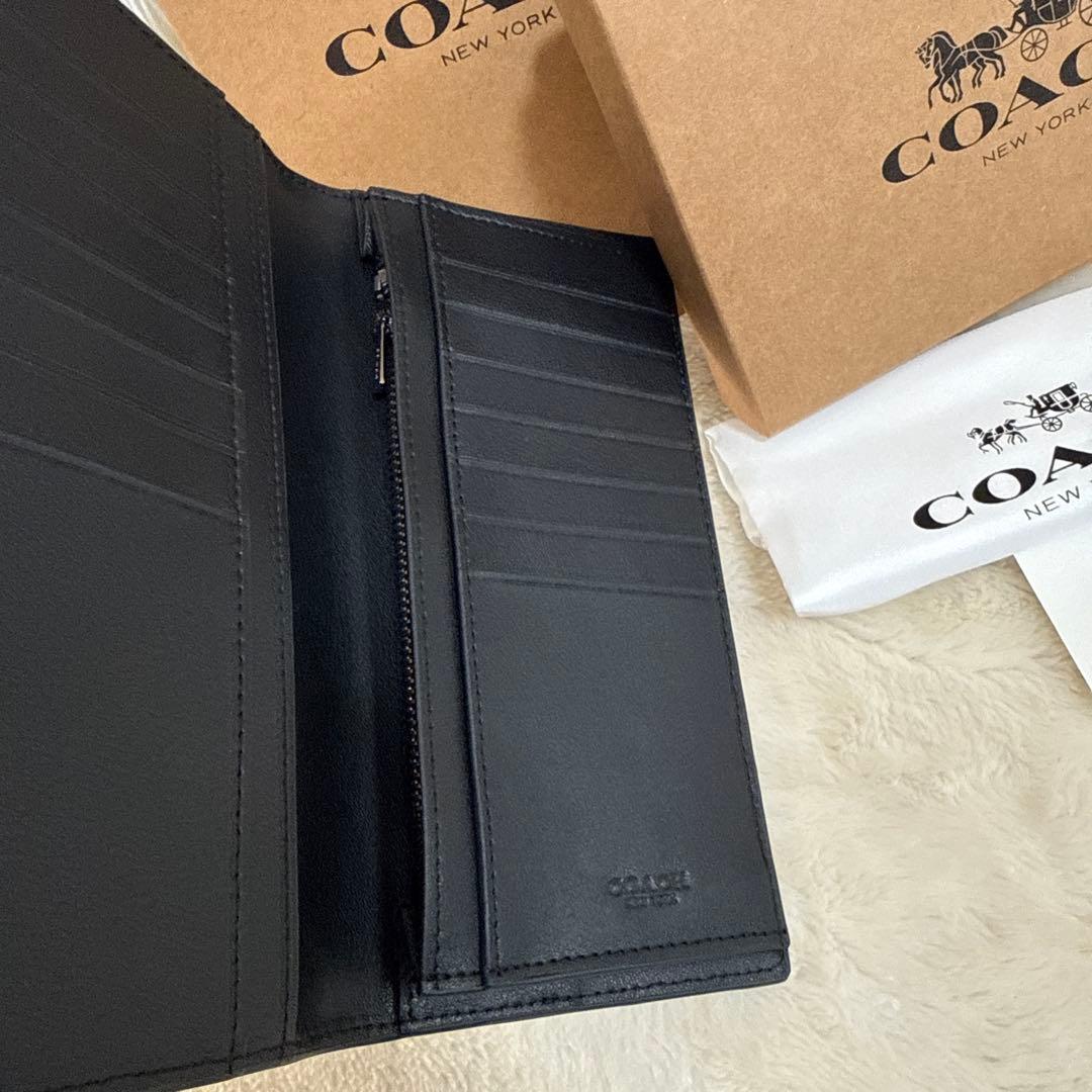COACH ブラックレザー メンズ財布アウトレット