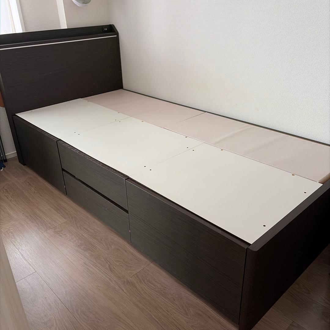 【たのメル便】ニトリ　収納付きシングルベッド