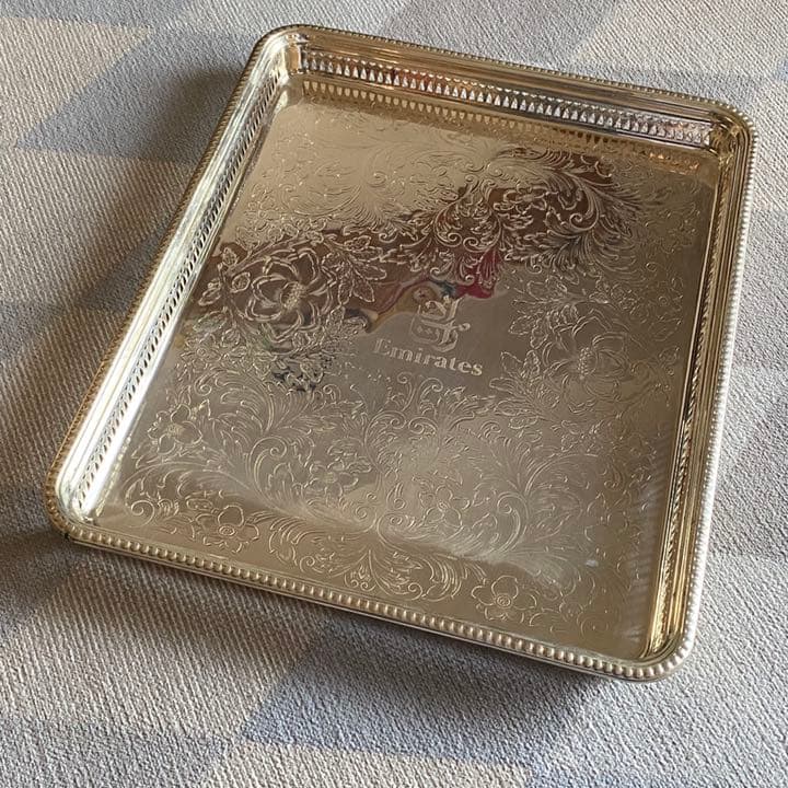 エミレーツ航空　機内サービス用　シルバートレイ　イギリス製