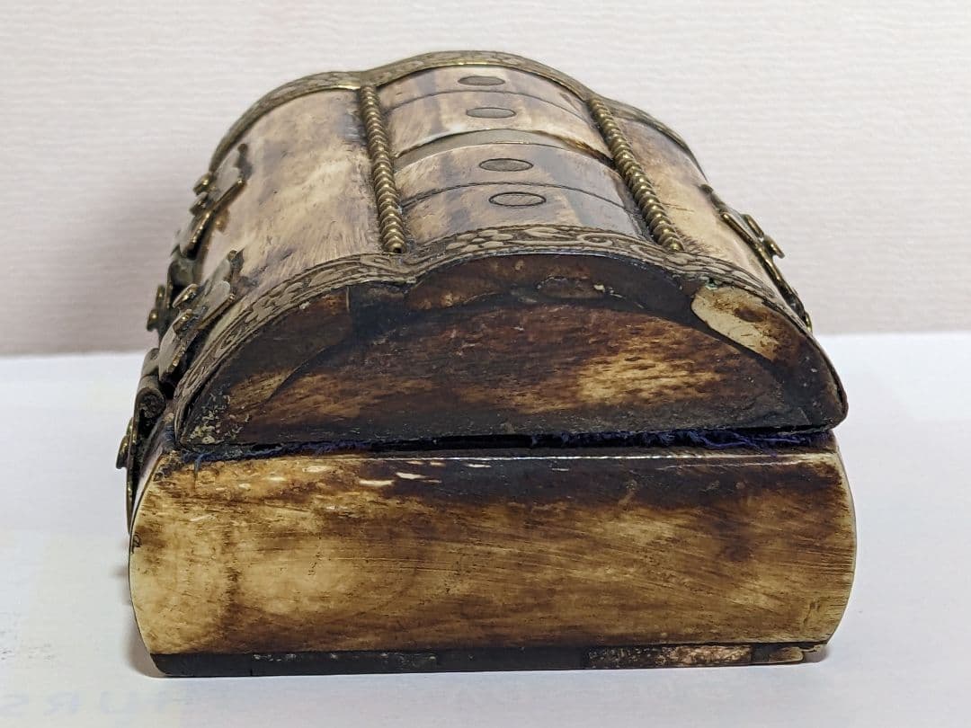 ♦中国 古玩 骨製 銅製金具 宝石箱 小物入れ 古美術品 骨董品 アンティーク