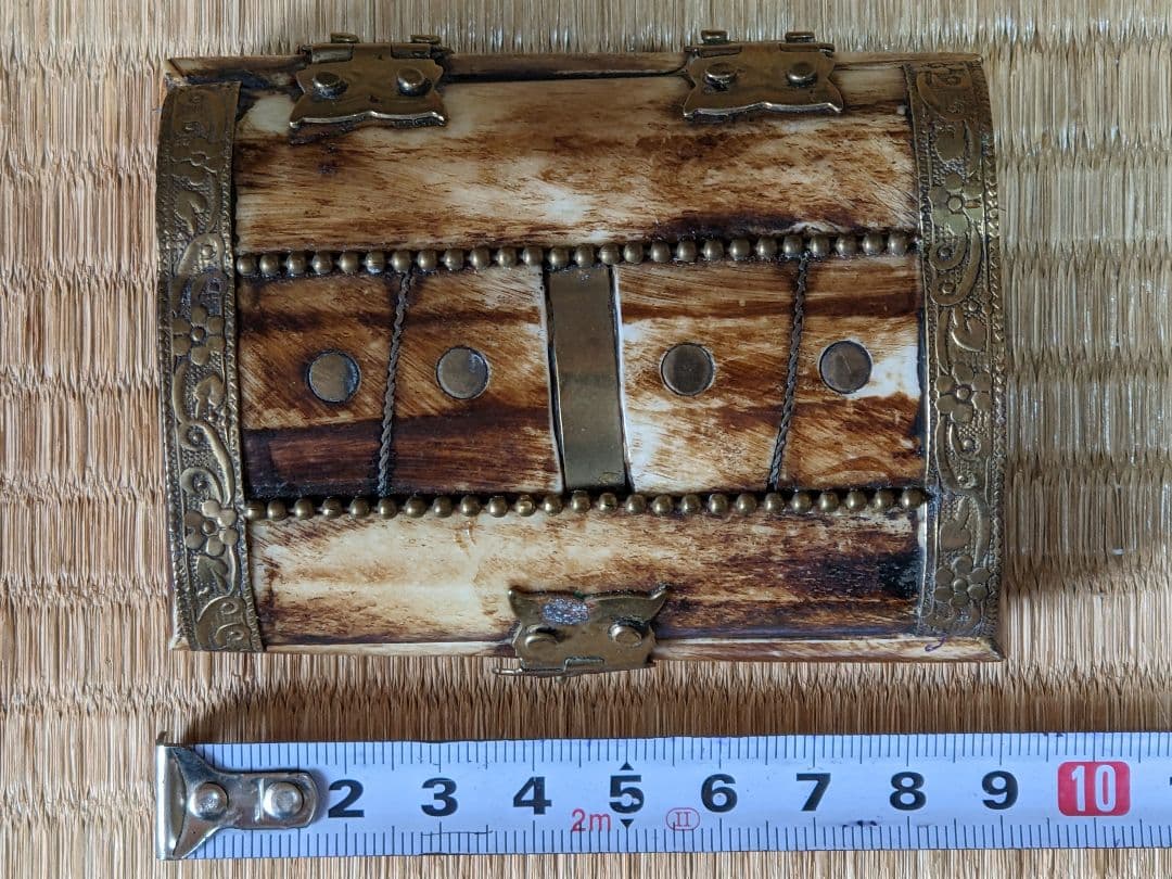 ♦中国 古玩 骨製 銅製金具 宝石箱 小物入れ 古美術品 骨董品 アンティーク