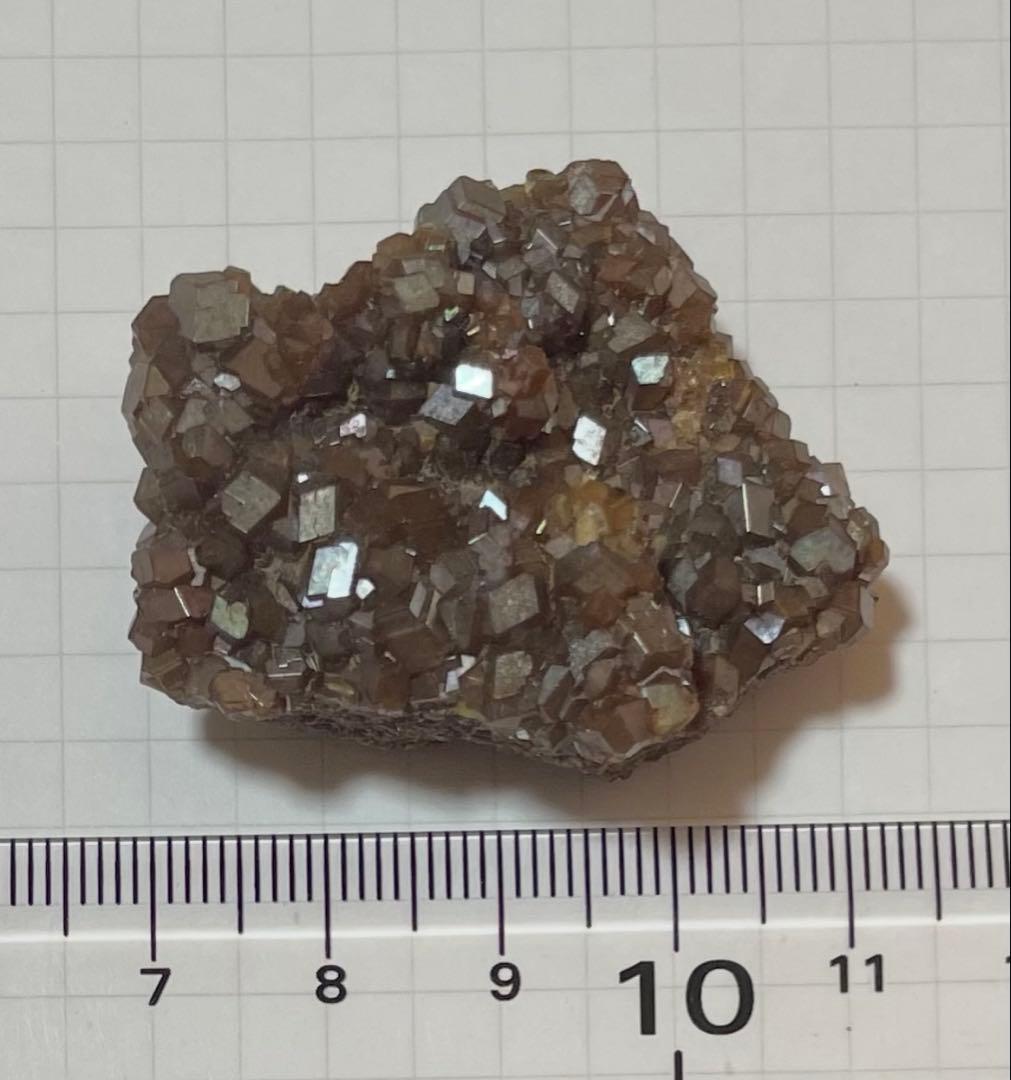 奈良県 川迫鉱山　レインボーガーネット 群晶 約33g