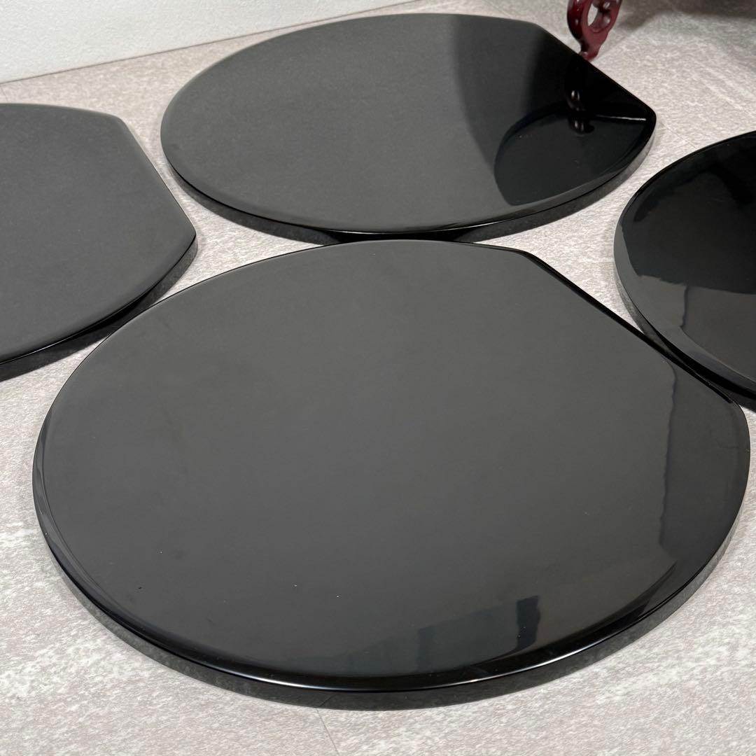 輪島屋本店謹製 輪島塗 卓上膳 五客 天然木 本漆 地の粉下地 半月膳