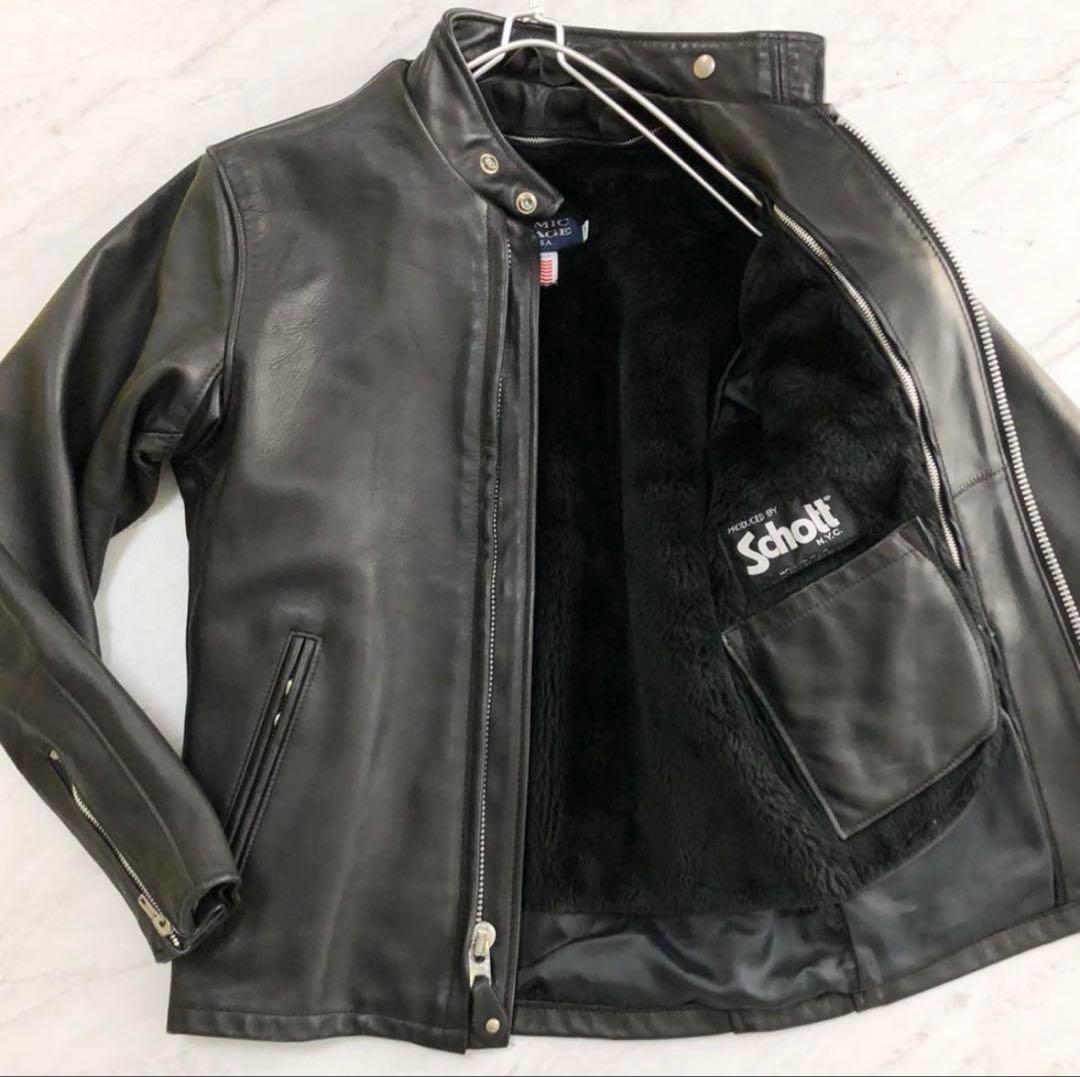 美品　ショット ATOMIC GARAGE別注 ライダースジャケット ライナー付