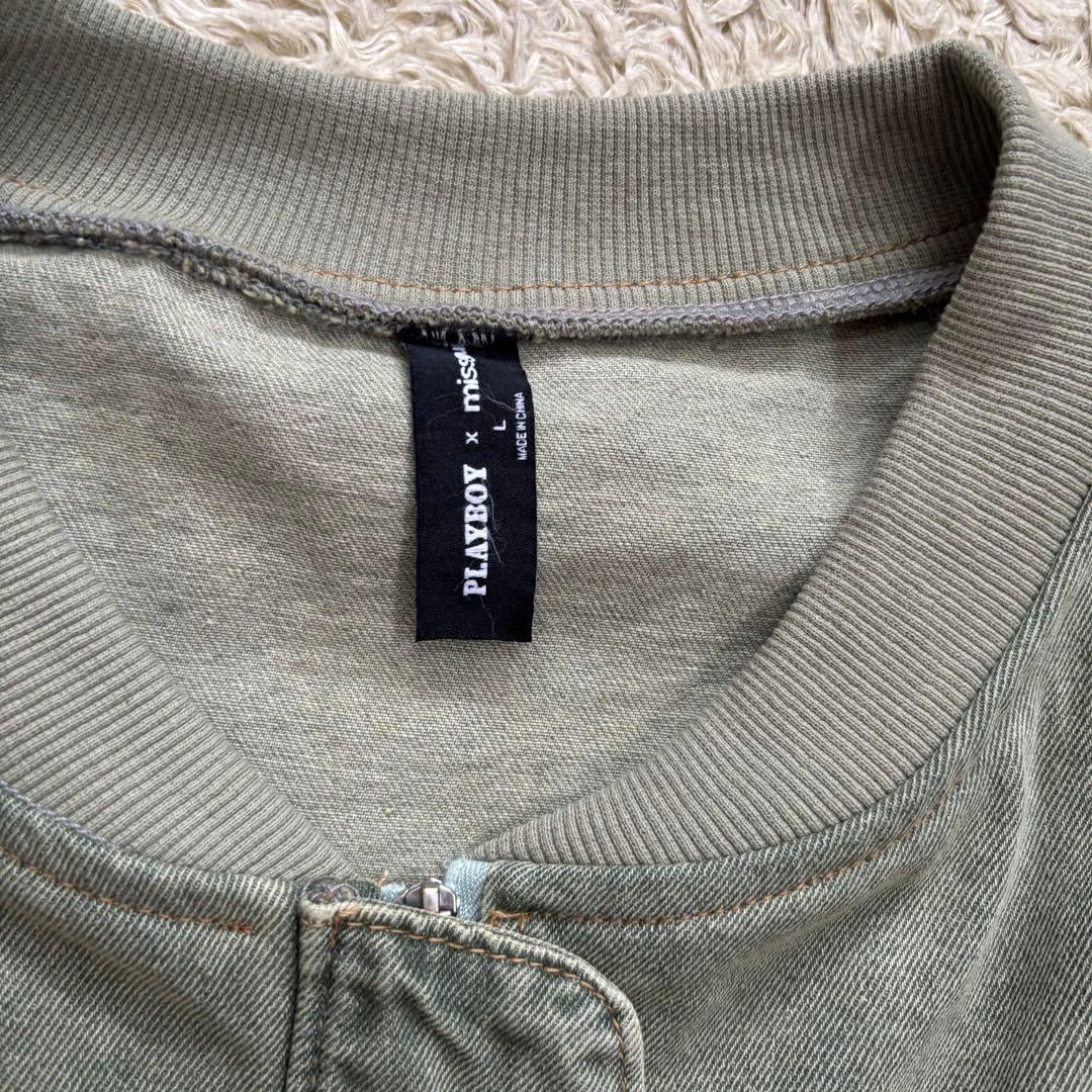 Missguided x Playboy セージ　ヴィンテージロゴ　ジャケット