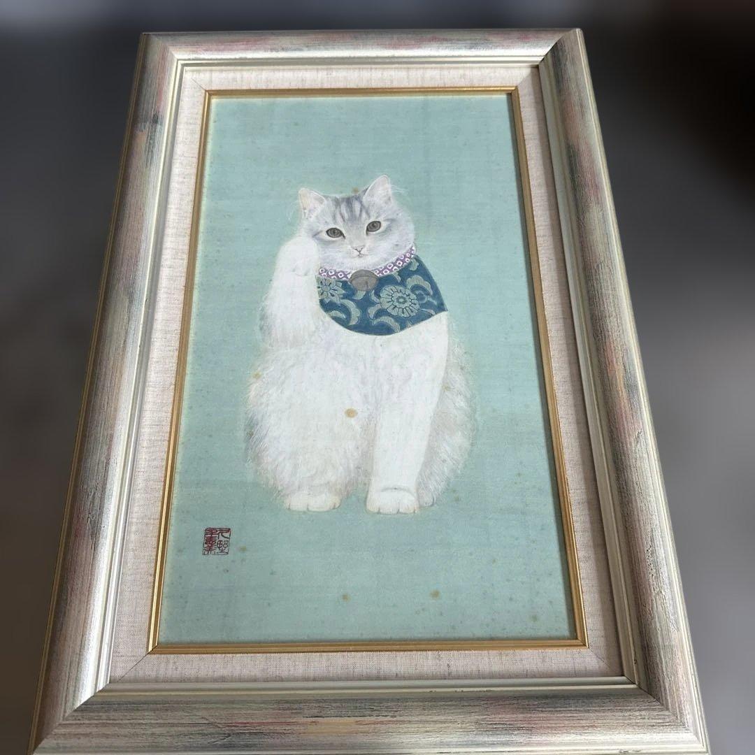 瞬間的お値下げ‼️招き猫　日本画 久野千恵美