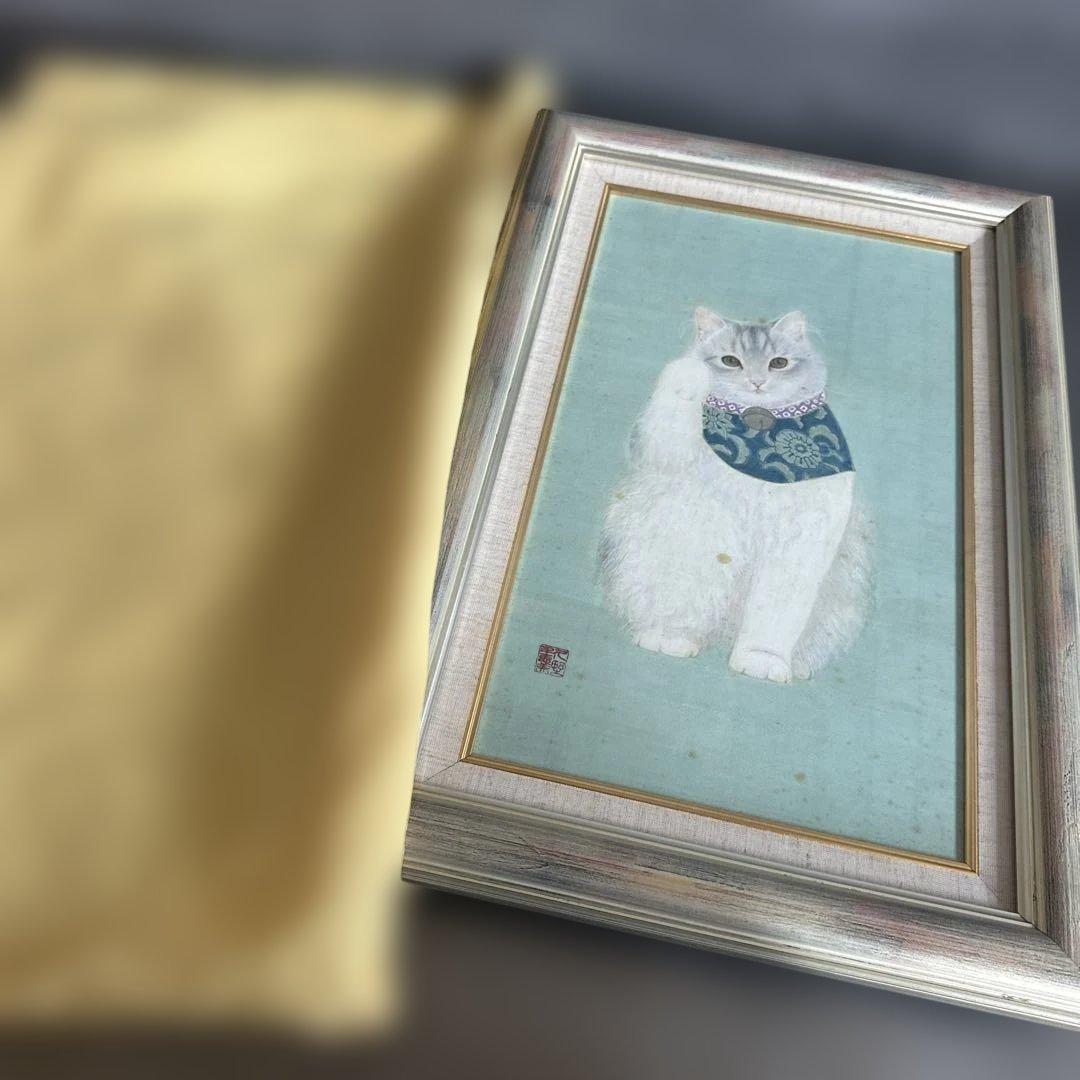瞬間的お値下げ‼️招き猫　日本画 久野千恵美