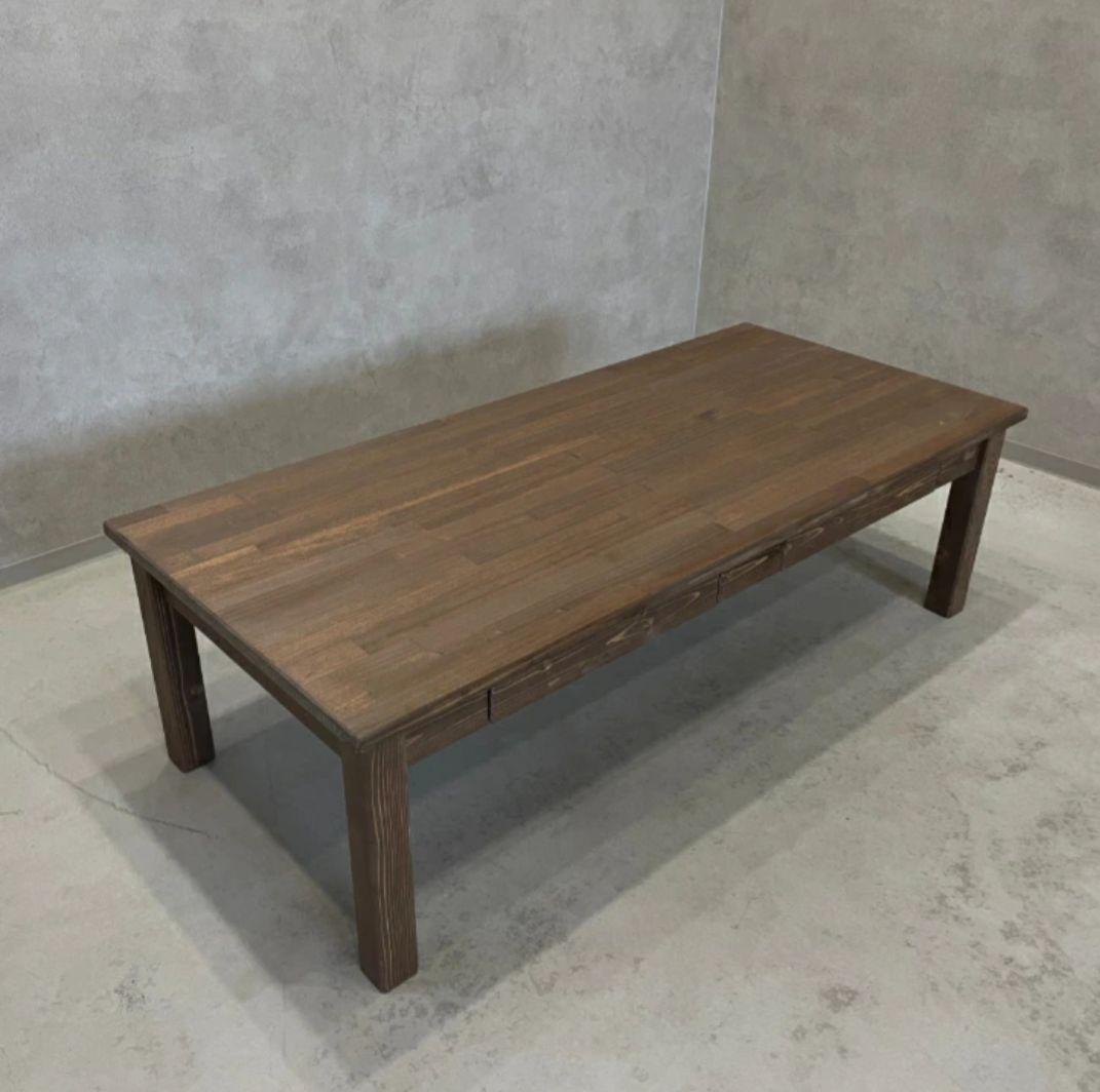 木製テーブル 2引き出し付き