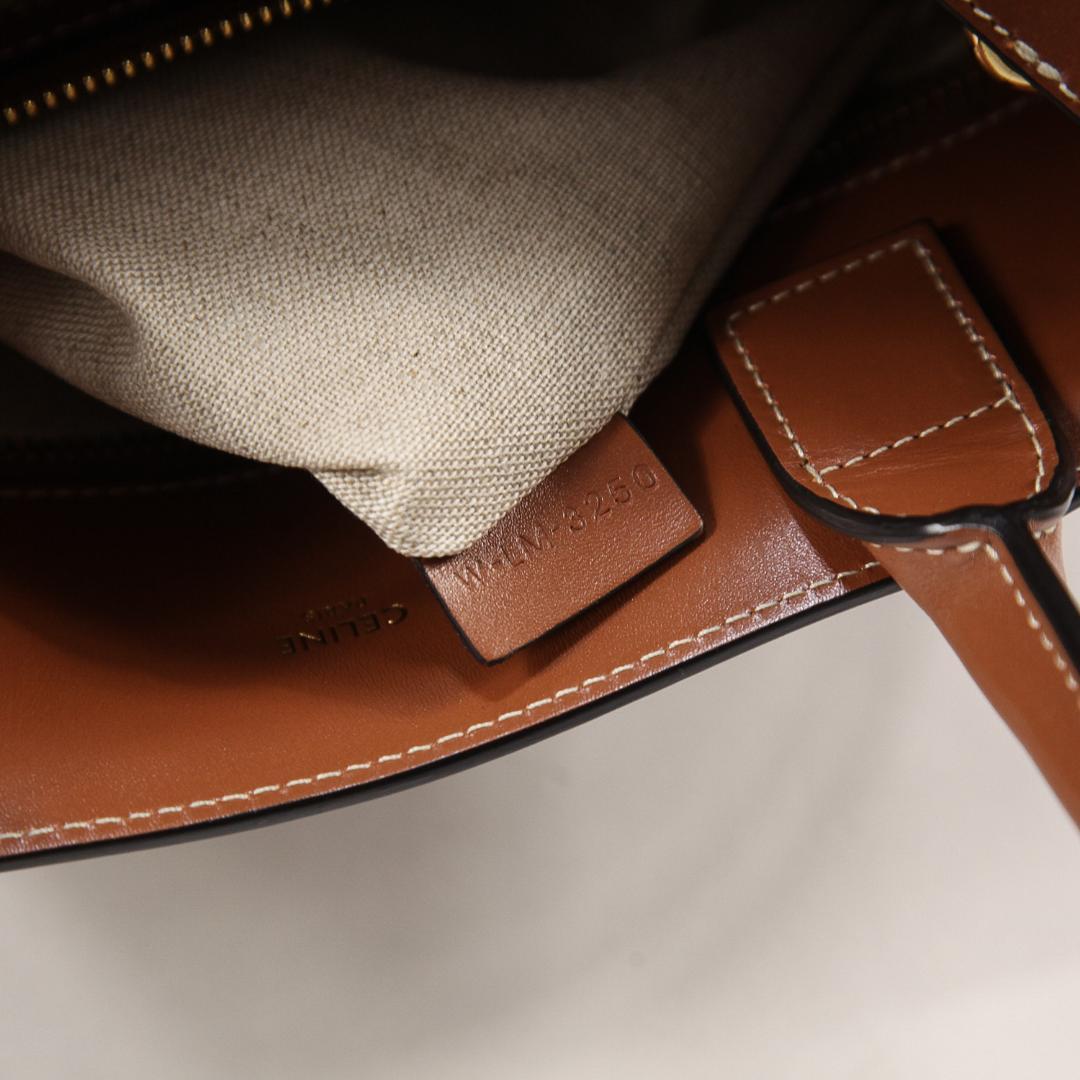 極美品 CELINE スモール バーティカル カバ / チェック ツイード ロゴ