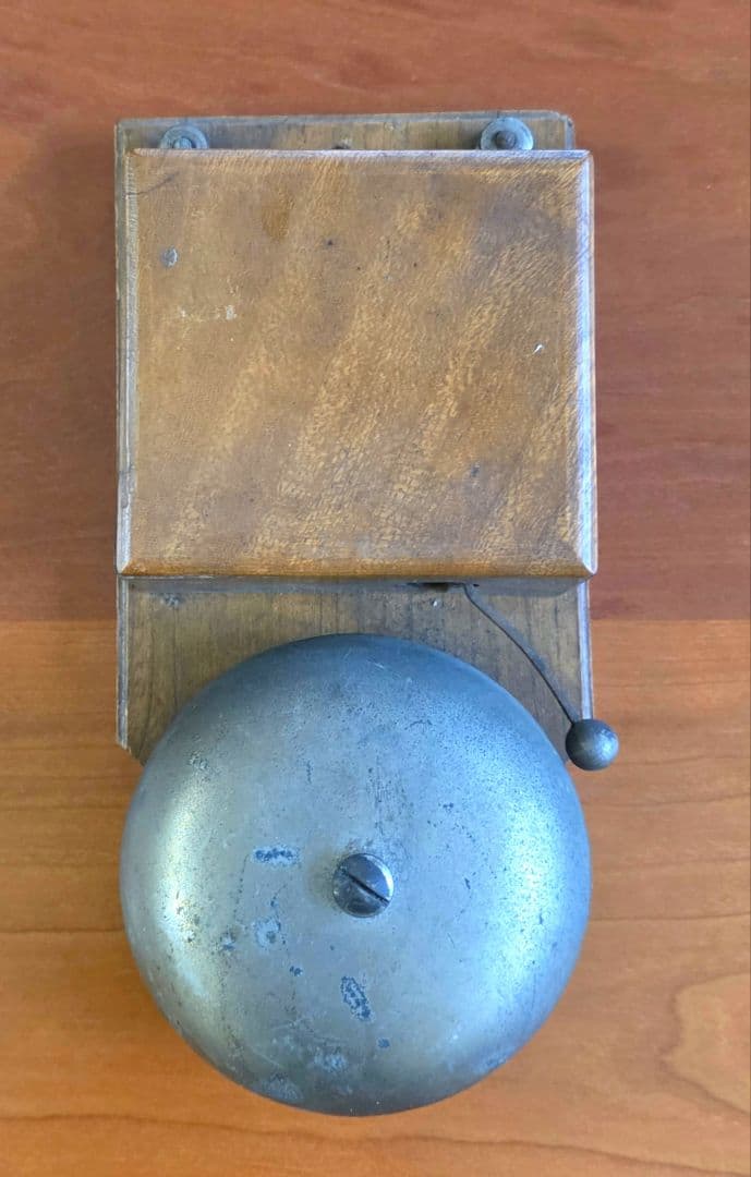 アンティーク　壁掛け式　電話機用　ベル　木製　呼び鈴　Bell レア