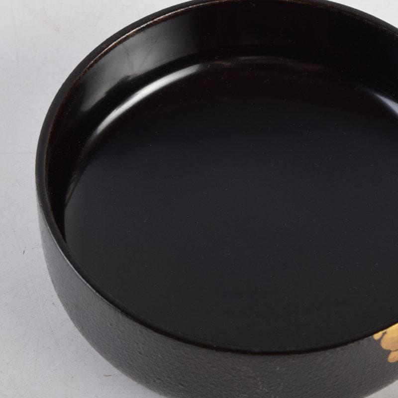 茶道具　山中塗　坂田峰俊作　たたき塗　こぼれ梅　中棗　共箱　V　8865